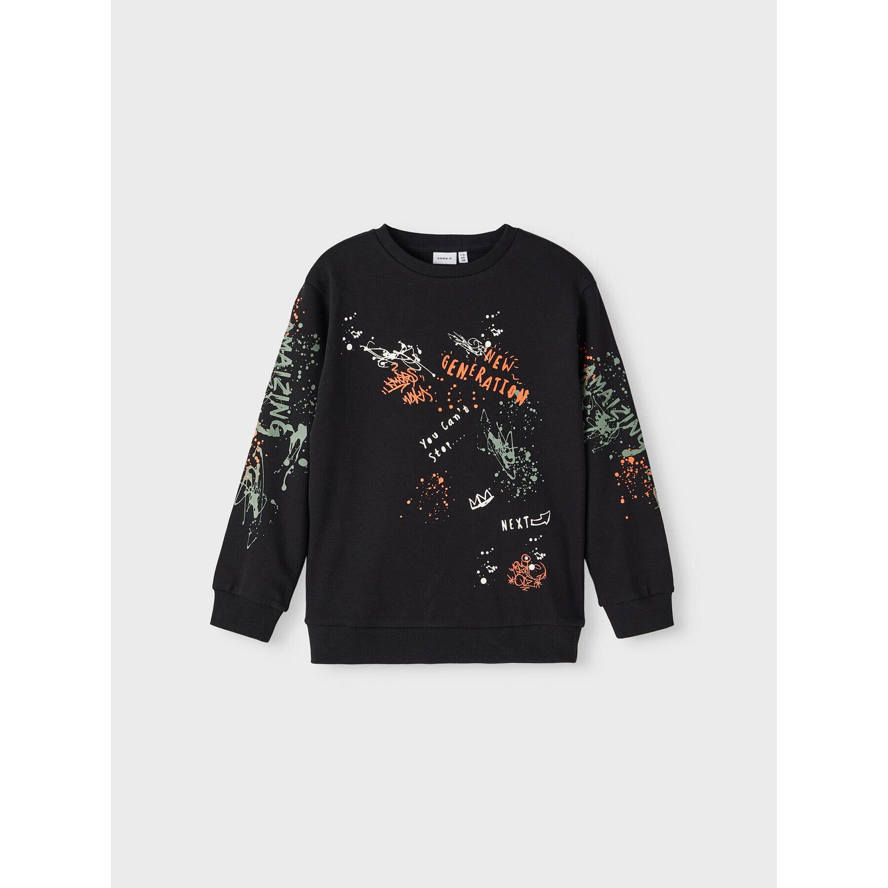 NAME IT Суитшърт 13213183 Черен Loose Fit - Pepit.bg