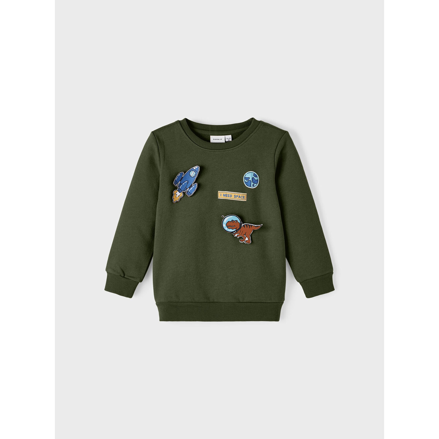 NAME IT Суитшърт 13221575 Зелен Regular Fit - Pepit.bg