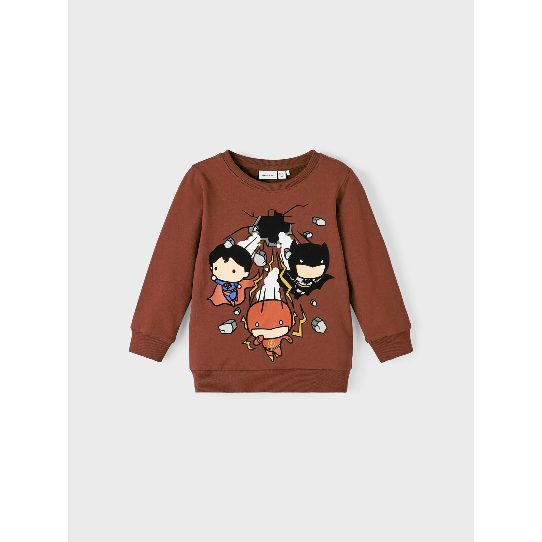 NAME IT Суитшърт JUSTICE LEAGUE 13210805 Кафяв Regular Fit - Pepit.bg