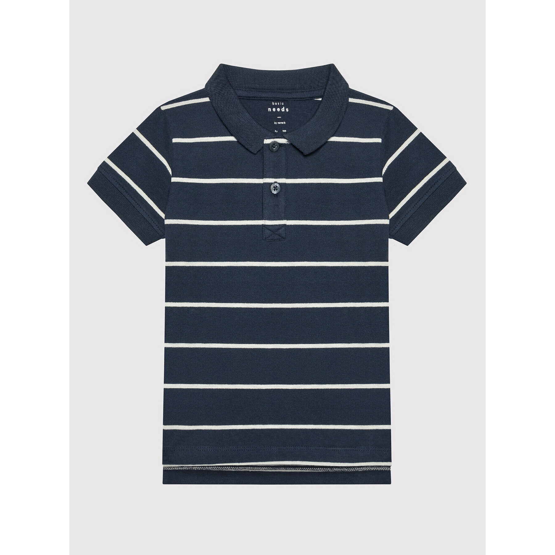 NAME IT Тениска с яка и копчета 13200330 Тъмносин Regular Fit - Pepit.bg