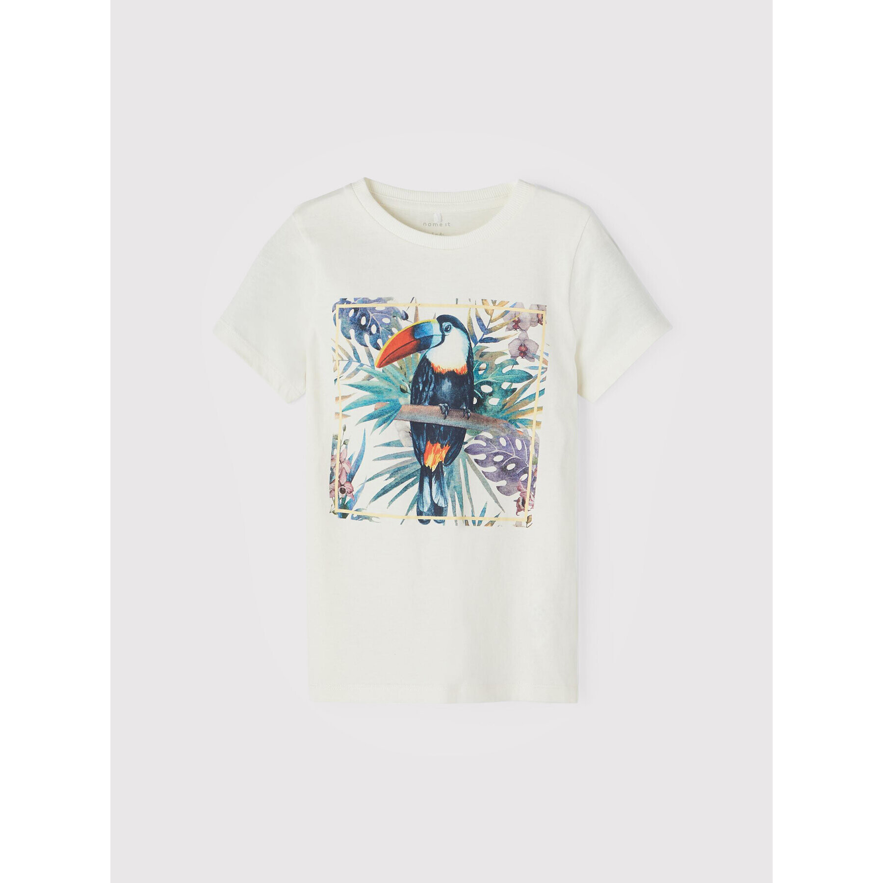 NAME IT Тишърт 13198440 Бял Regular Fit - Pepit.bg