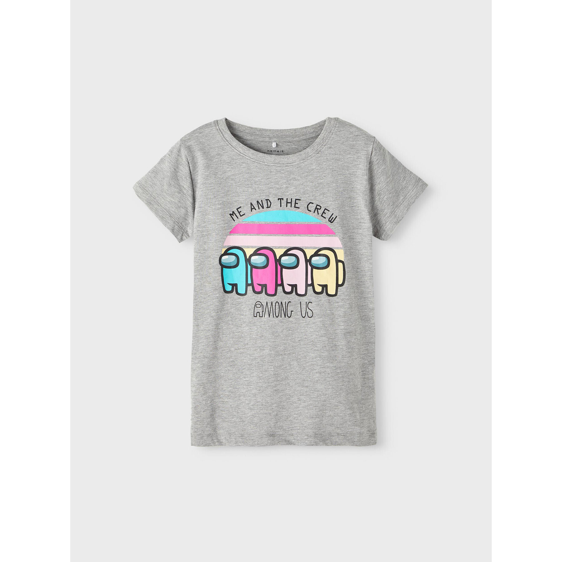 NAME IT Тишърт AMONG US 13212570 Сив Standard Fit - Pepit.bg