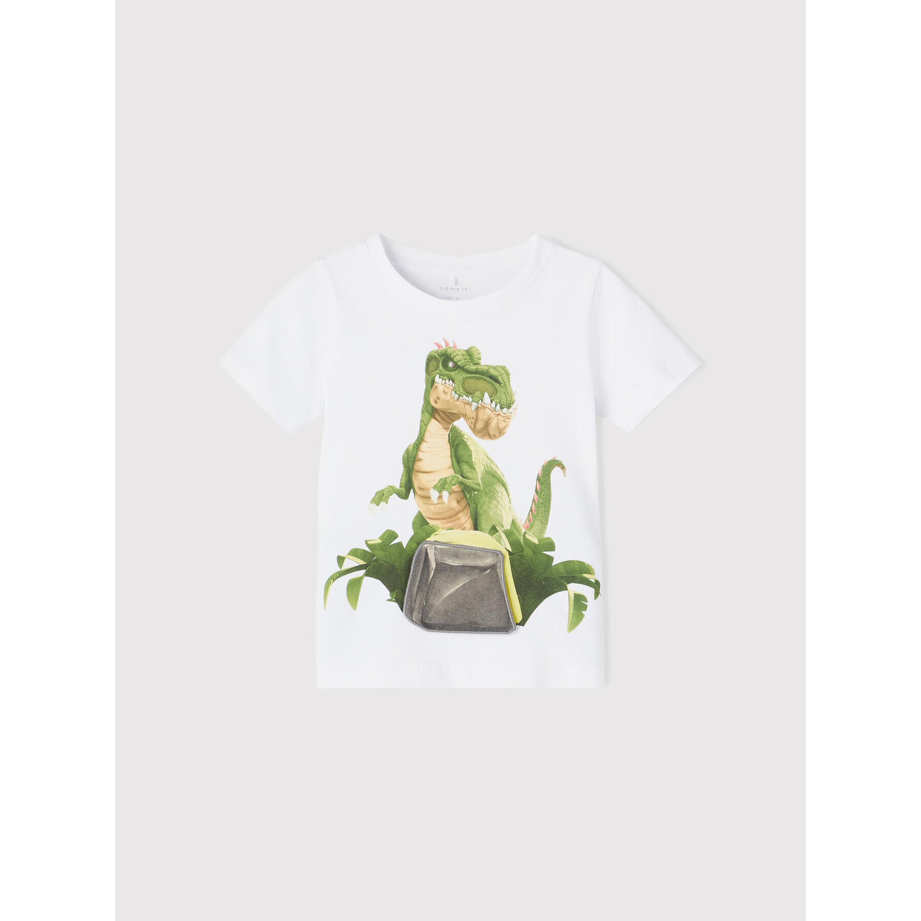 NAME IT Тишърт GIGANTOSAURUS 13199876 Бял Regular Fit - Pepit.bg