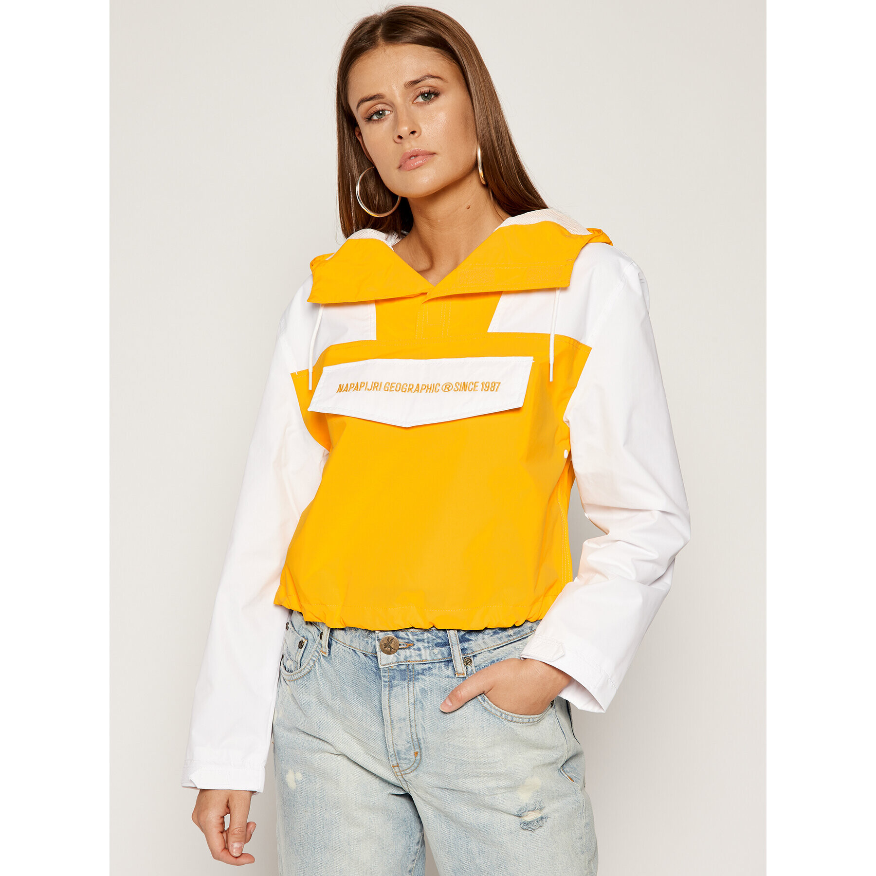 Napapijri Анорак Rainforest Cropped N0YINU Жълт Regular Fit - Pepit.bg