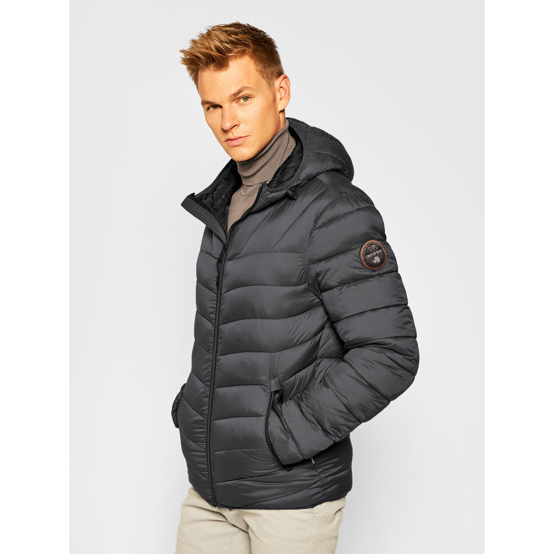 Napapijri Пухено яке Aerons H NP0A4ENN Сив Regular Fit - Pepit.bg