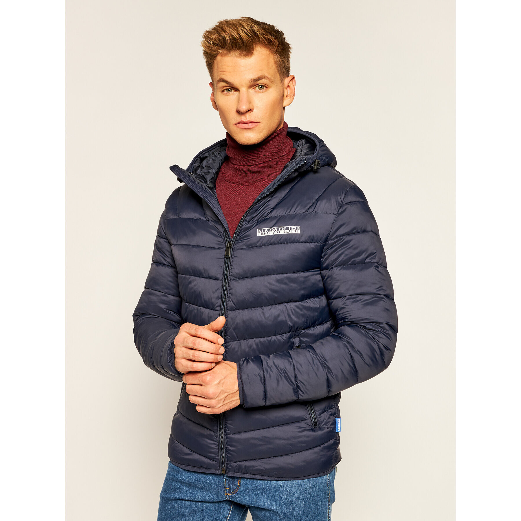 Napapijri Пухено яке Ala NP0A4F92 Тъмносин Regular Fit - Pepit.bg