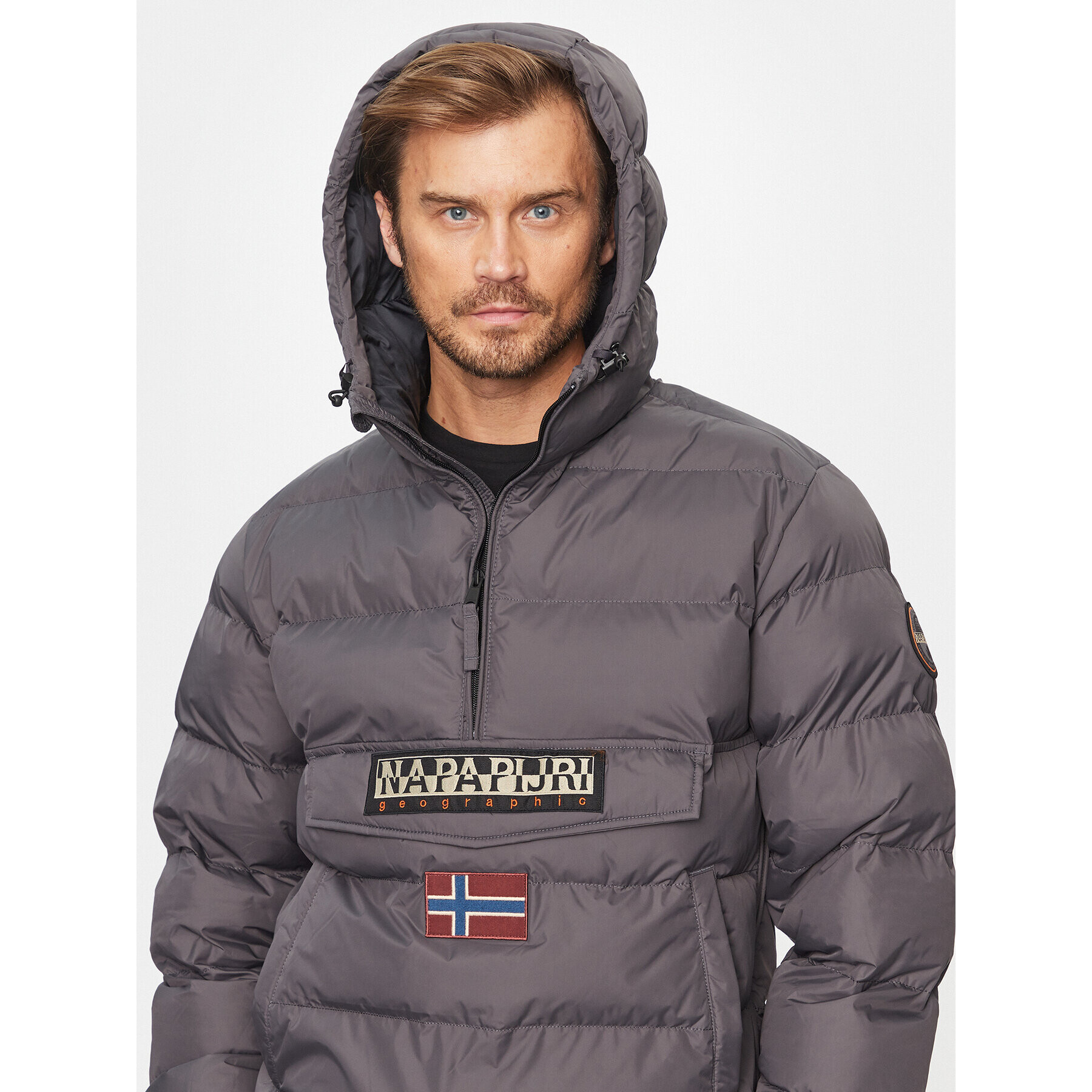 Napapijri Пухено яке Rainforest NP0A4HMA Сив Regular Fit - Pepit.bg