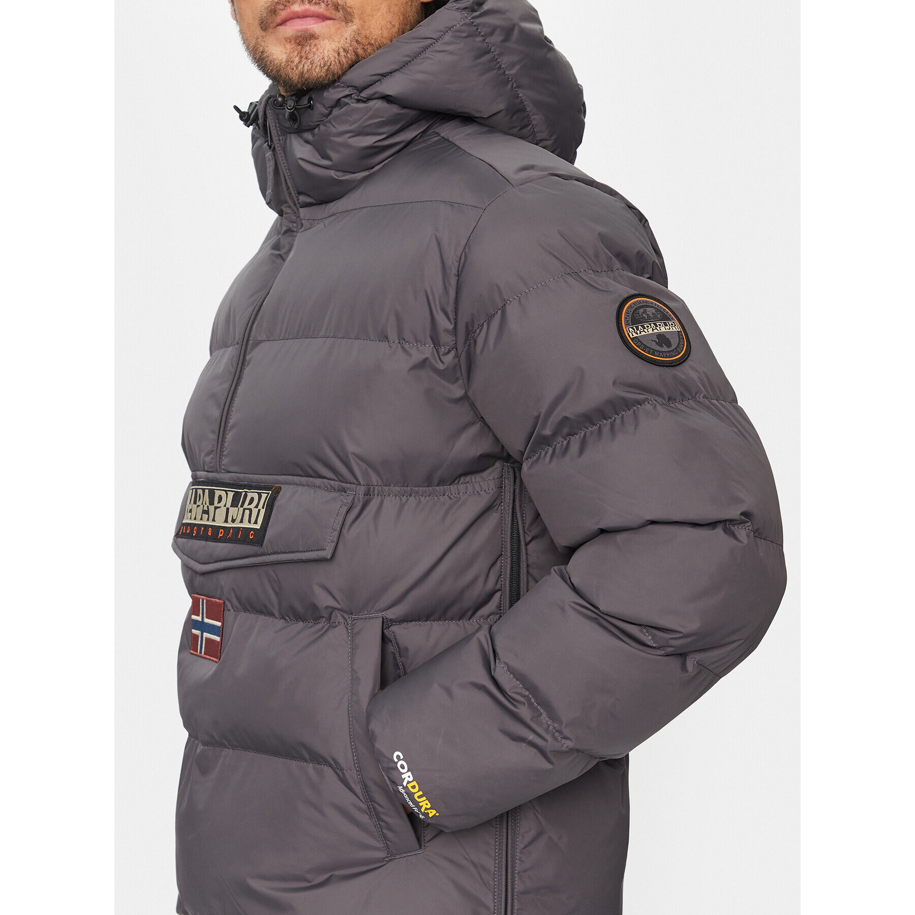 Napapijri Пухено яке Rainforest NP0A4HMA Сив Regular Fit - Pepit.bg