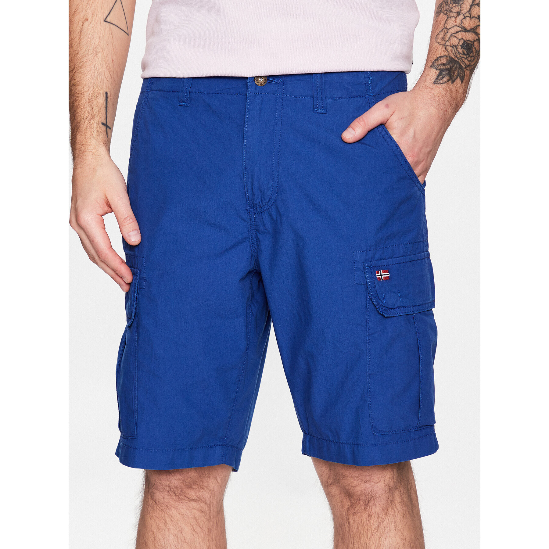 Napapijri Шорти от плат Noto 5 NP0A4GAM Син Regular Fit - Pepit.bg