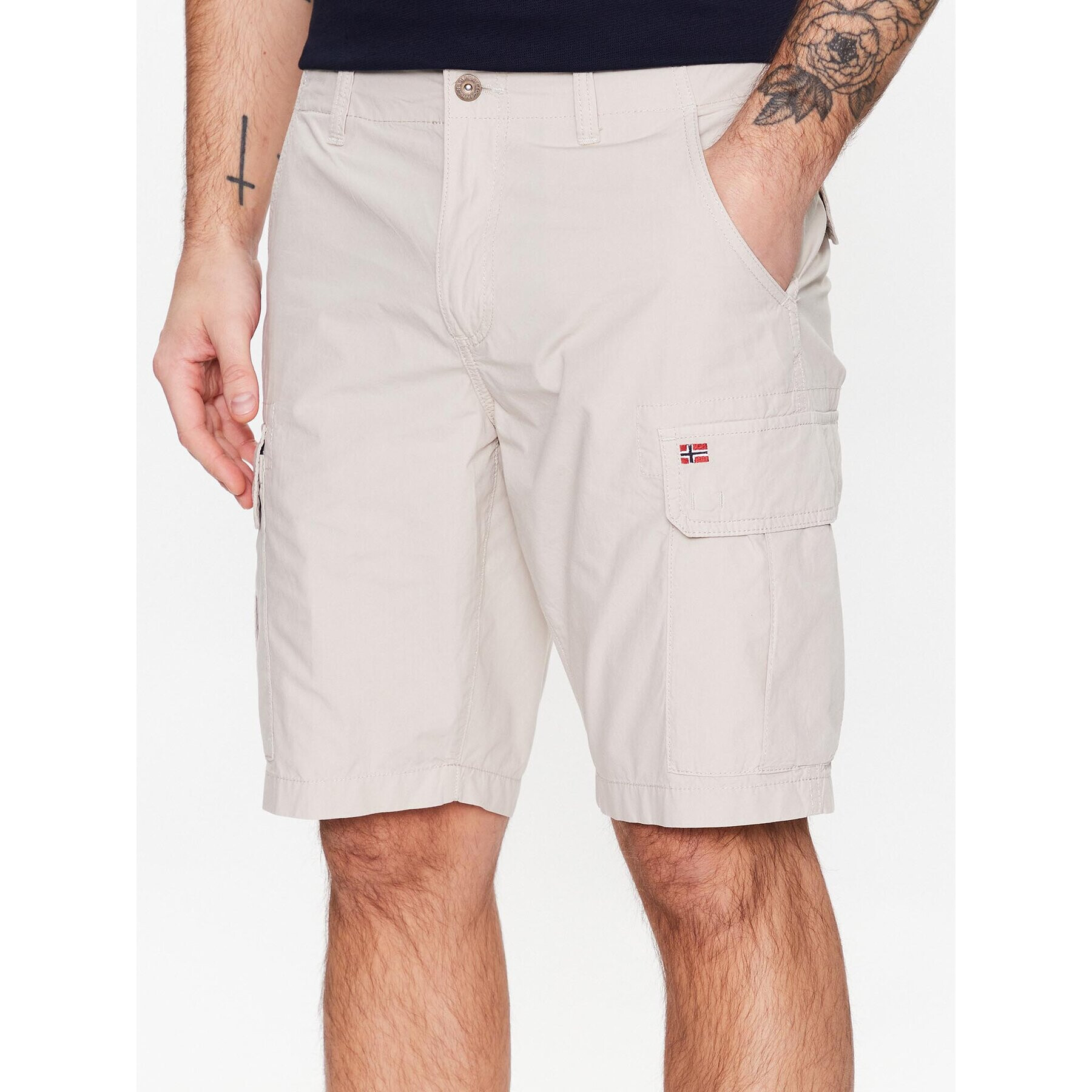 Napapijri Шорти от плат Noto NP0A4GAM Бежов Regular Fit - Pepit.bg