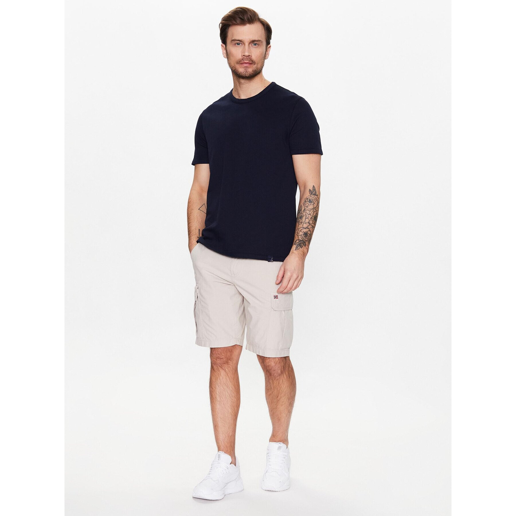 Napapijri Шорти от плат Noto NP0A4GAM Бежов Regular Fit - Pepit.bg