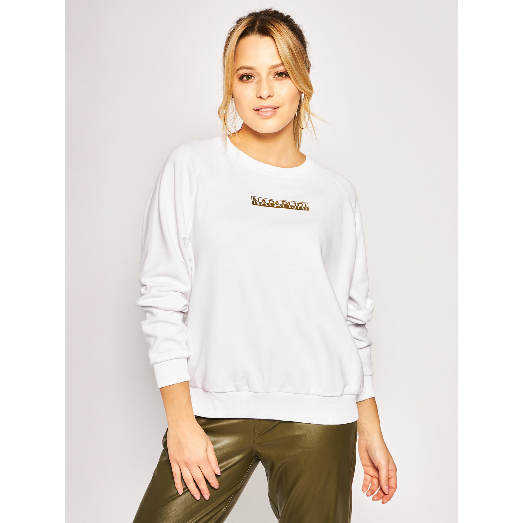 Napapijri Суитшърт Bione C NP0A4E3H0 Бял Oversize - Pepit.bg