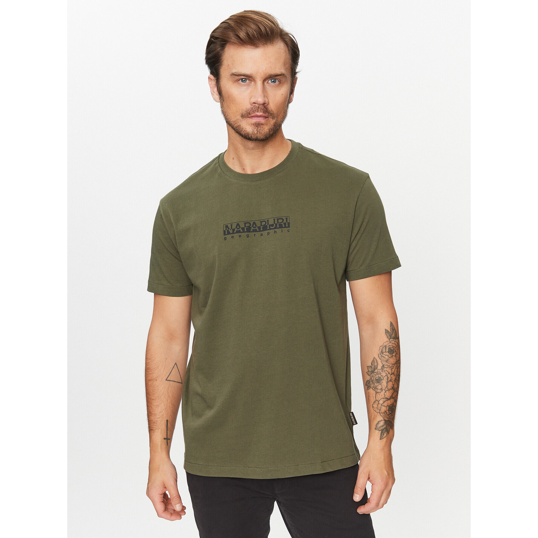 Napapijri Тишърт NP0A4H8S Зелен Regular Fit - Pepit.bg
