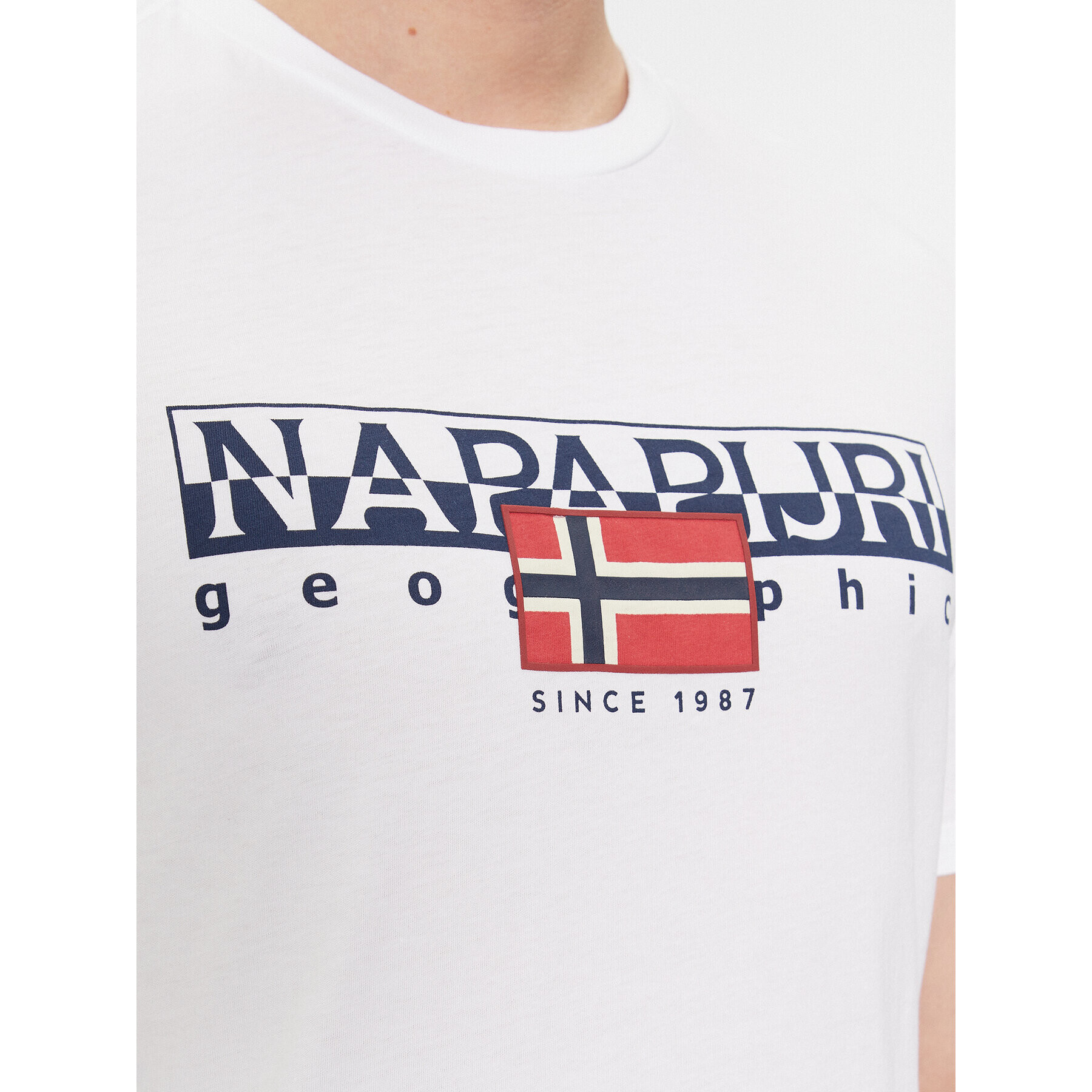 Napapijri Тишърт S-Aylmer NP0A4HTO Бял Regular Fit - Pepit.bg