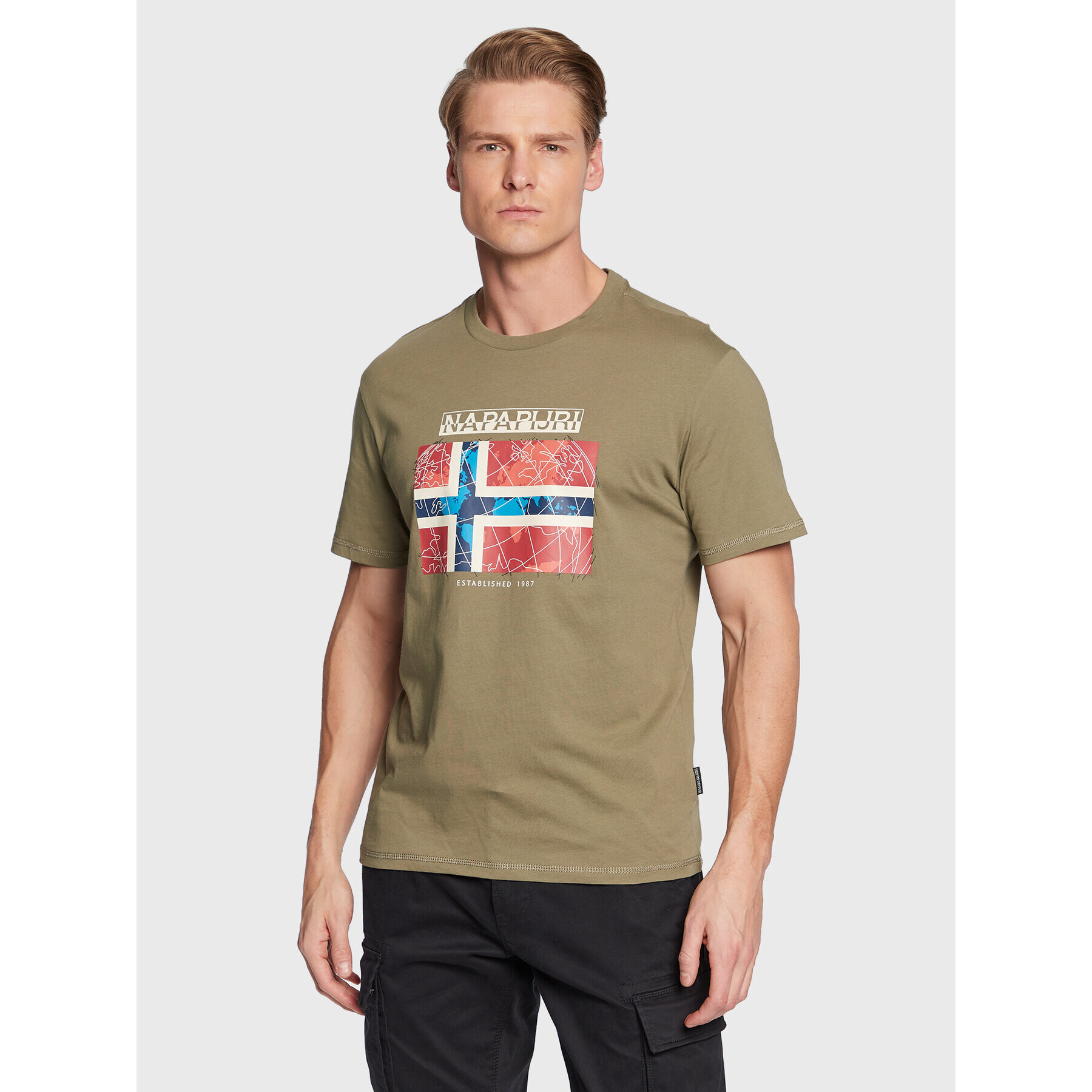 Napapijri Тишърт S-Guiro NP0A4H22 Зелен Regular Fit - Pepit.bg