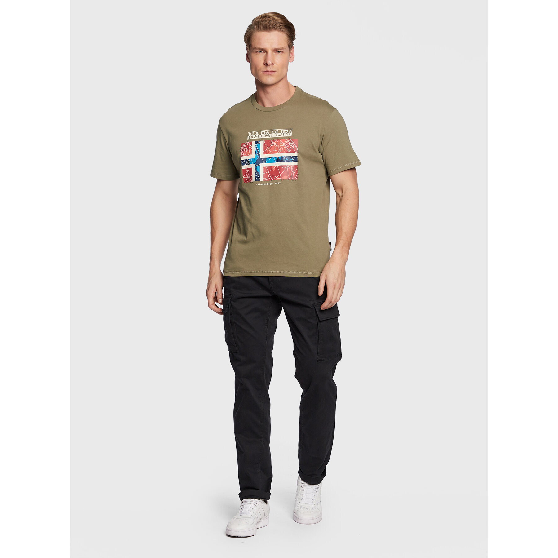 Napapijri Тишърт S-Guiro NP0A4H22 Зелен Regular Fit - Pepit.bg