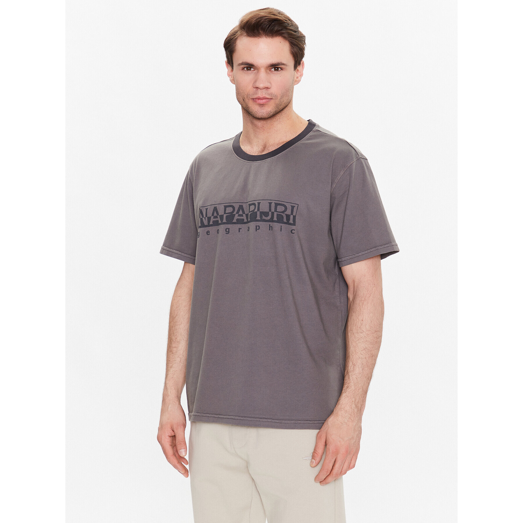 Napapijri Тишърт S-Santiago NP0A4H2J Сив Regular Fit - Pepit.bg