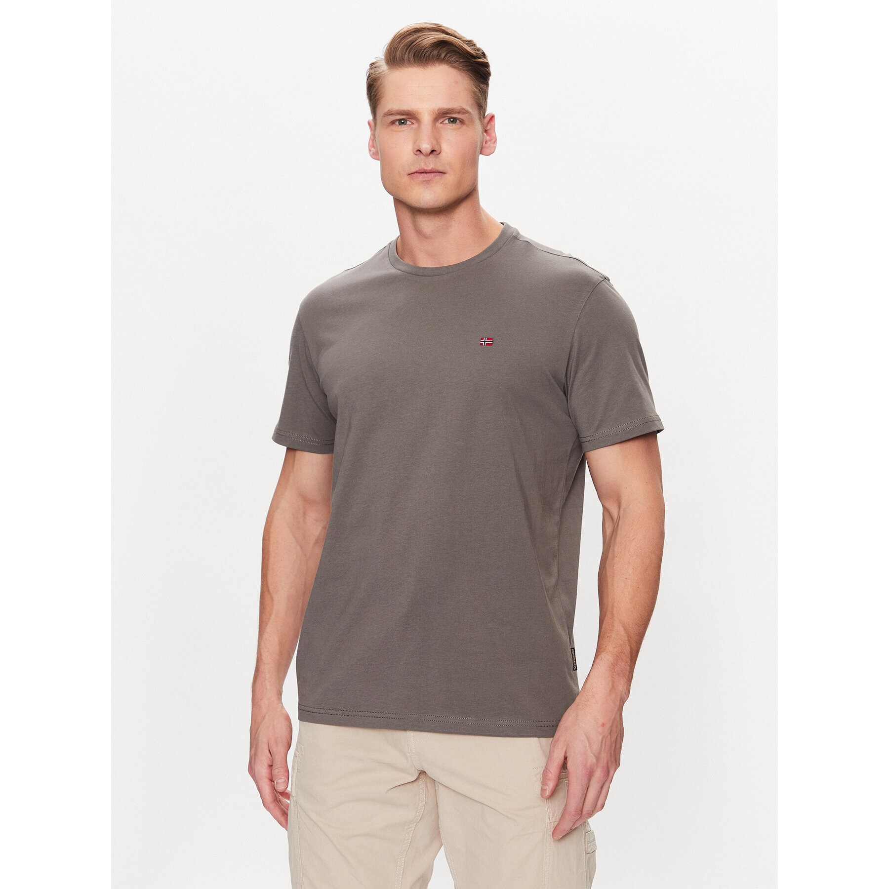 Napapijri Тишърт Salis NP0A4H8D Сив Regular Fit - Pepit.bg