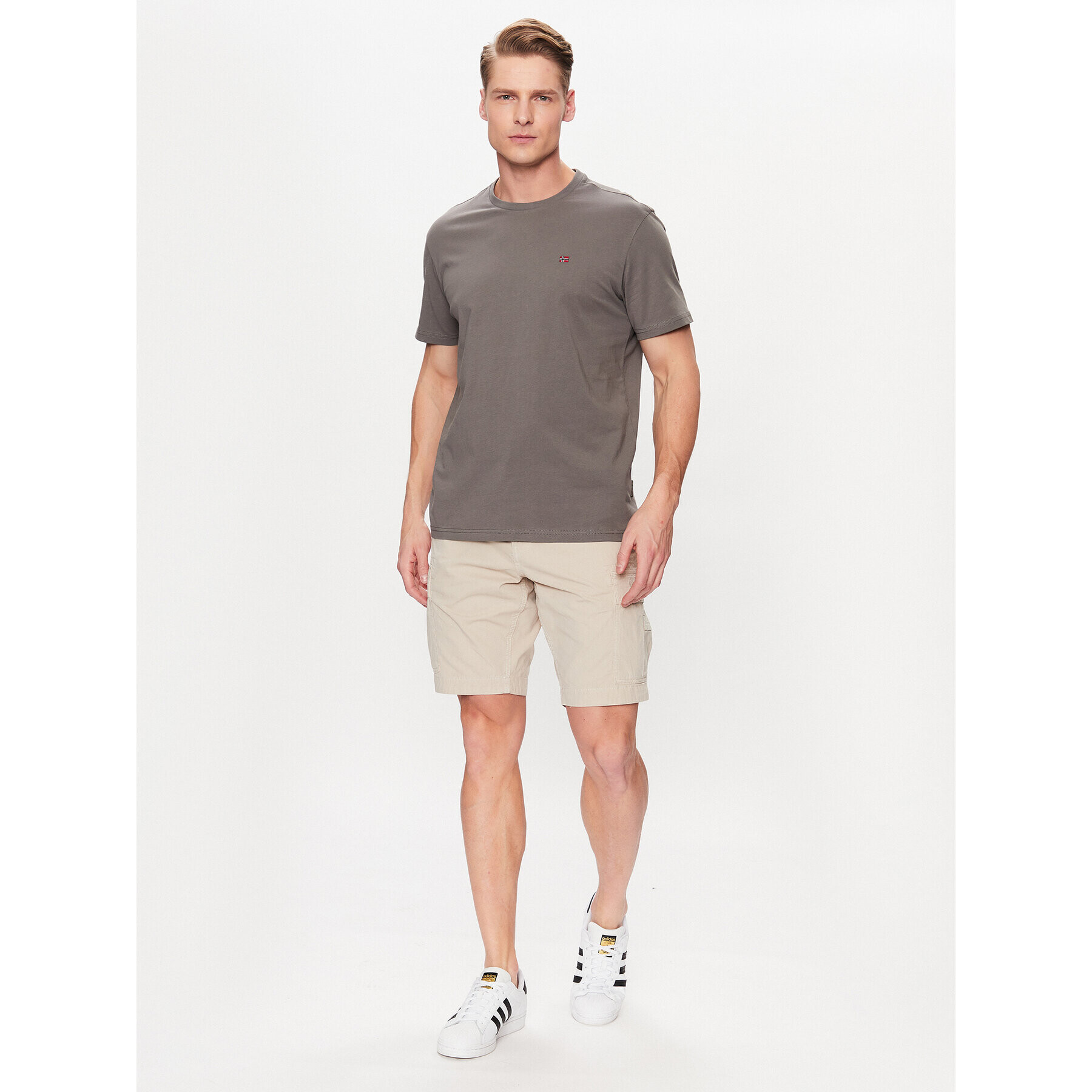 Napapijri Тишърт Salis NP0A4H8D Сив Regular Fit - Pepit.bg