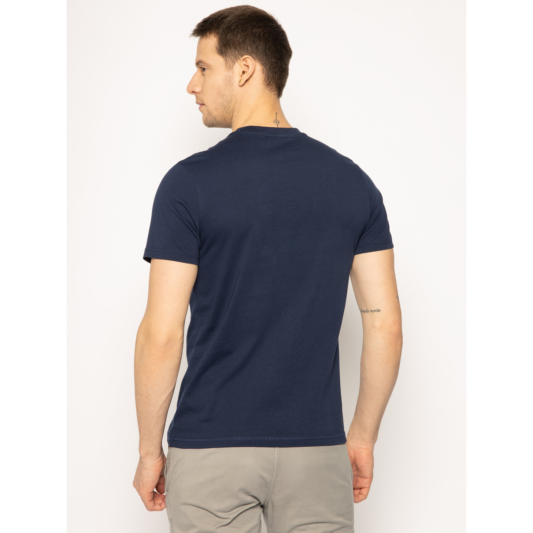 Napapijri Тишърт Saras Solid NP0A4E5Q Тъмносин Regular Fit - Pepit.bg