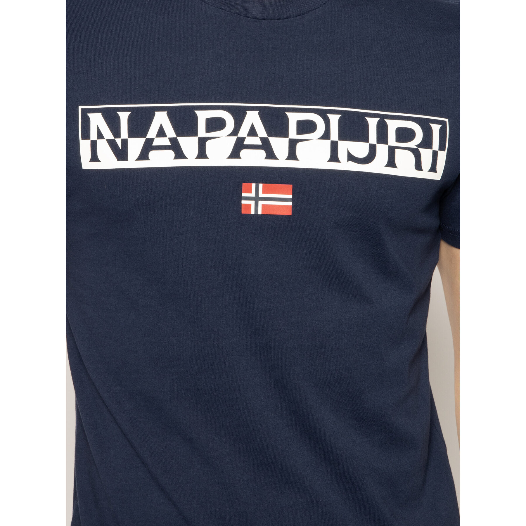 Napapijri Тишърт Saras Solid NP0A4E5Q Тъмносин Regular Fit - Pepit.bg