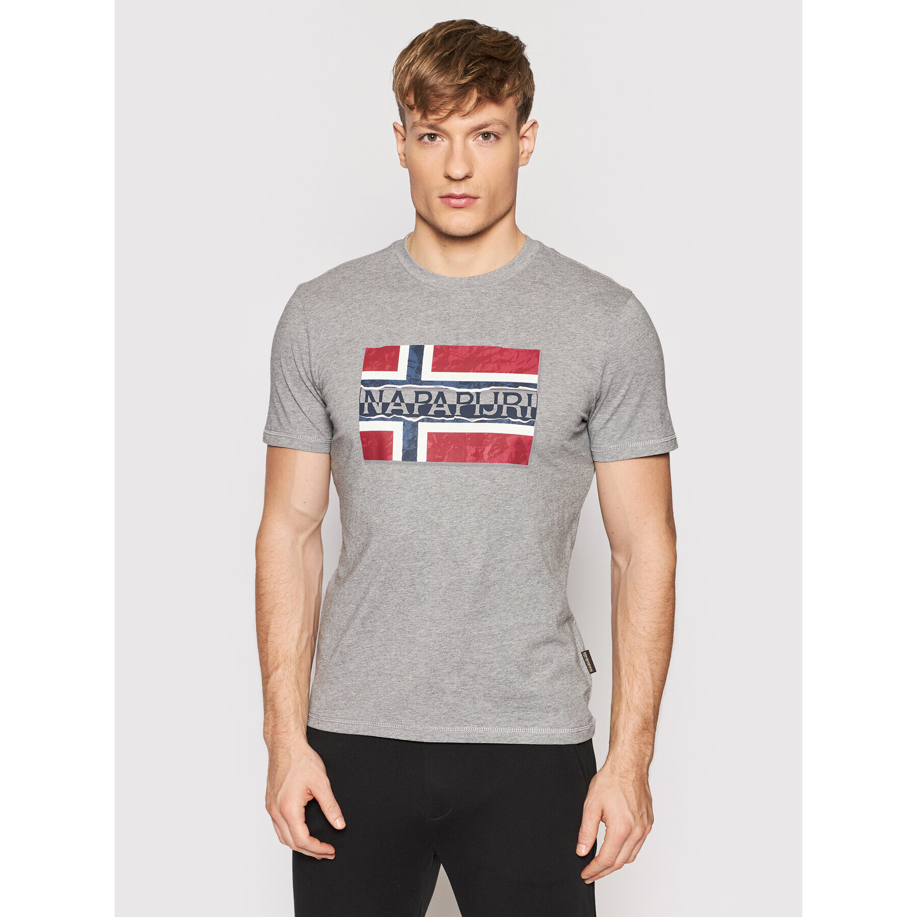 Napapijri Тишърт Sench NP0A4FRR Сив Regular Fit - Pepit.bg