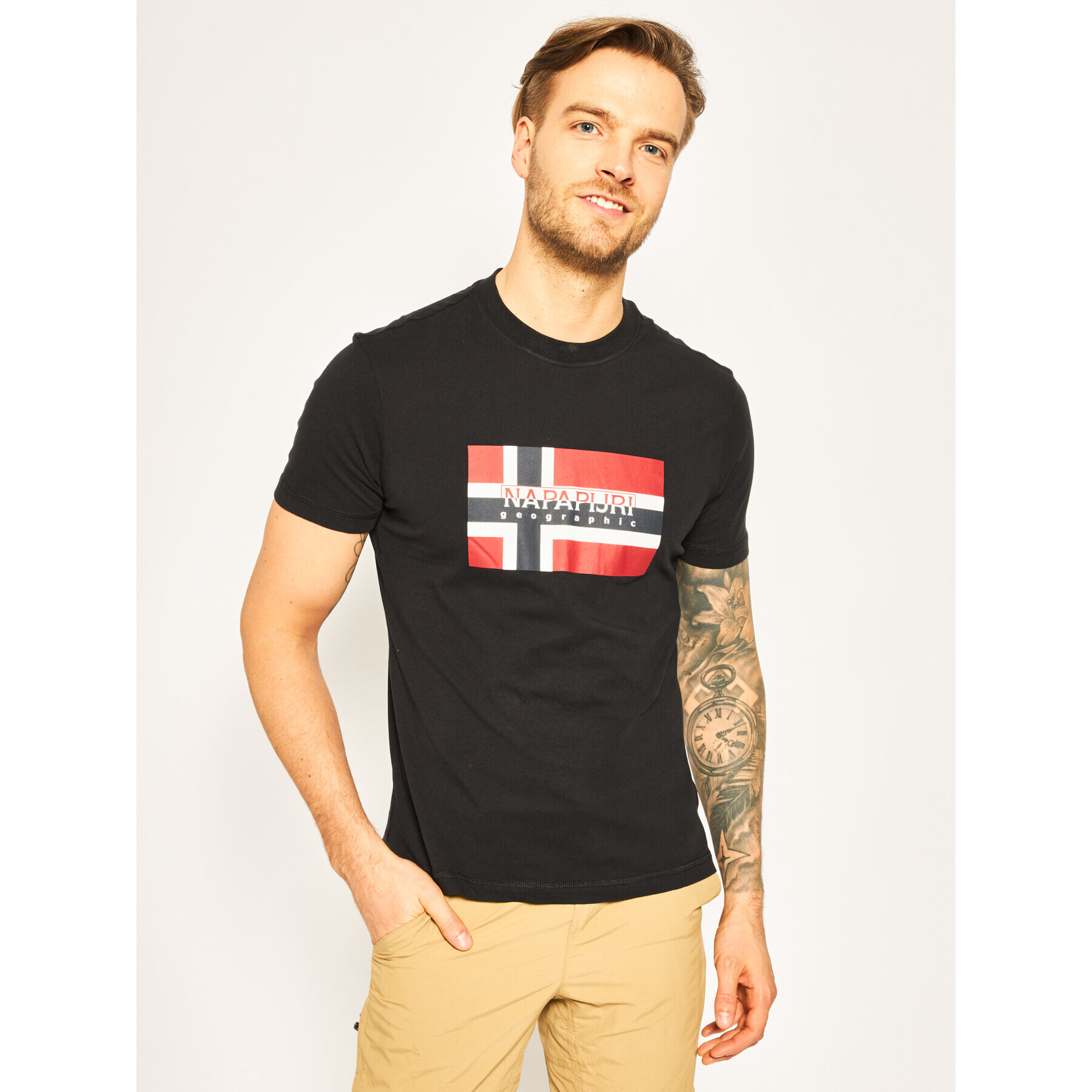 Napapijri Тишърт Sovico NP0A4E38 Черен Regular Fit - Pepit.bg