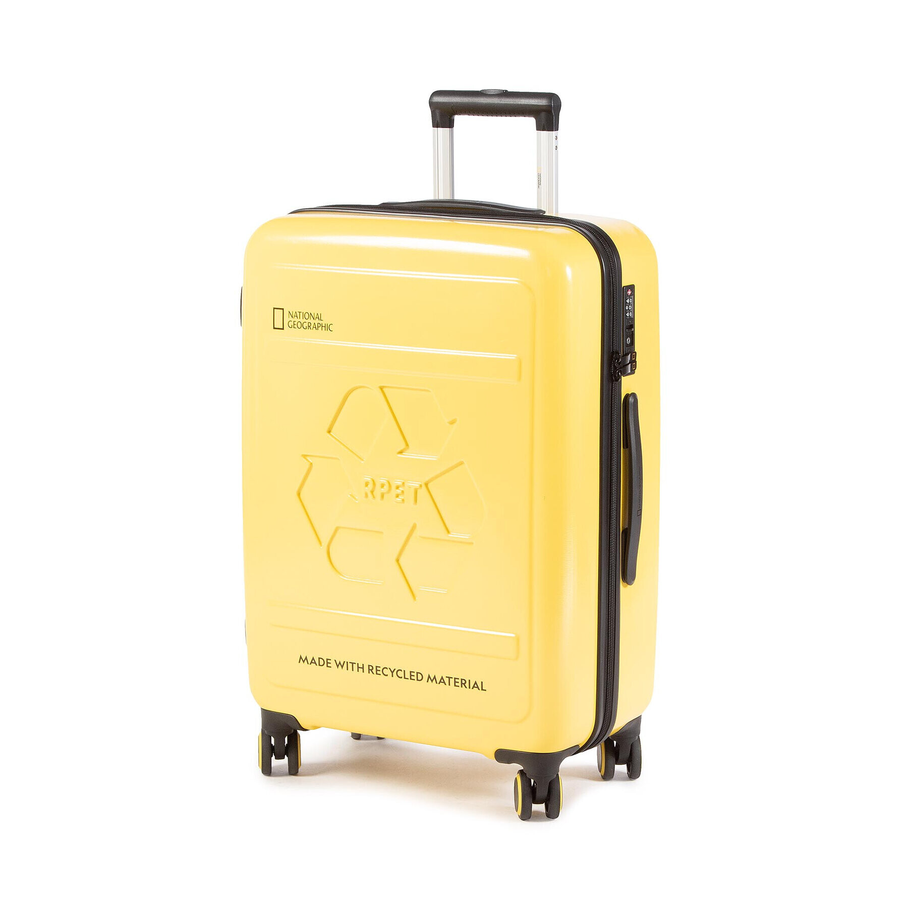 National Geographic Среден твърд куфар Medium Trolley N205HA.60.68 Жълт - Pepit.bg