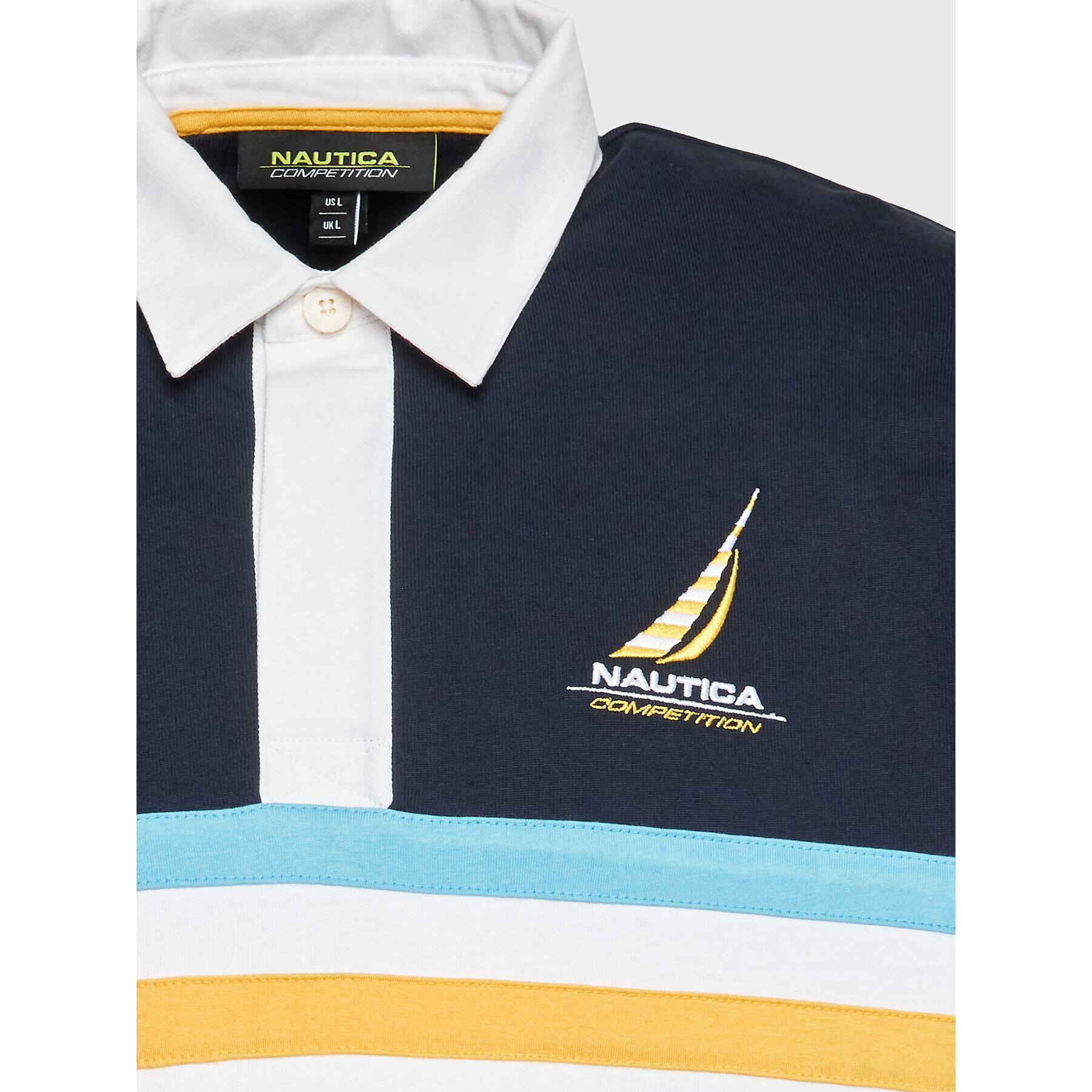 Nautica Тениска с яка и копчета Palm Valley Rugby N7G00767 Тъмносин Regular Fit - Pepit.bg