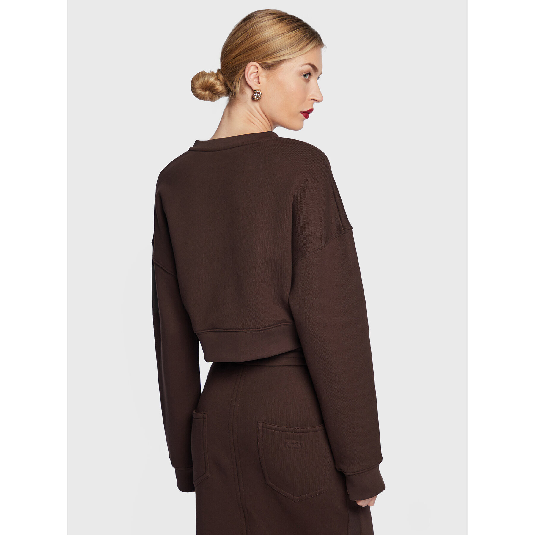 N°21 Суитшърт 23E N2M0 E012 4038 Кафяв Regular Fit - Pepit.bg
