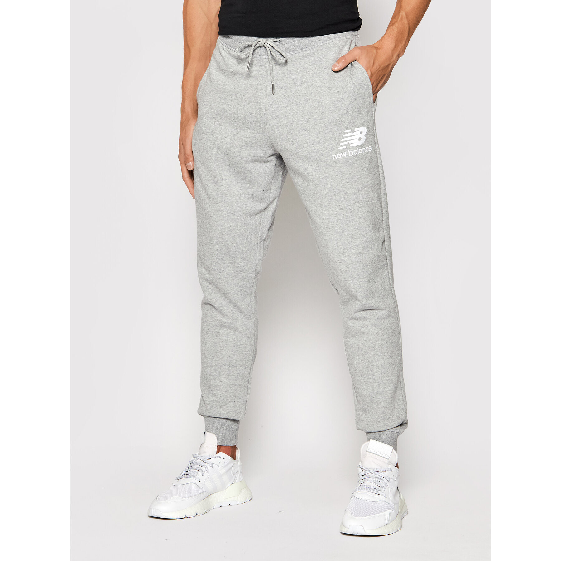 New Balance Долнище анцуг Ess MP11507 Сив Fitted Fit - Pepit.bg