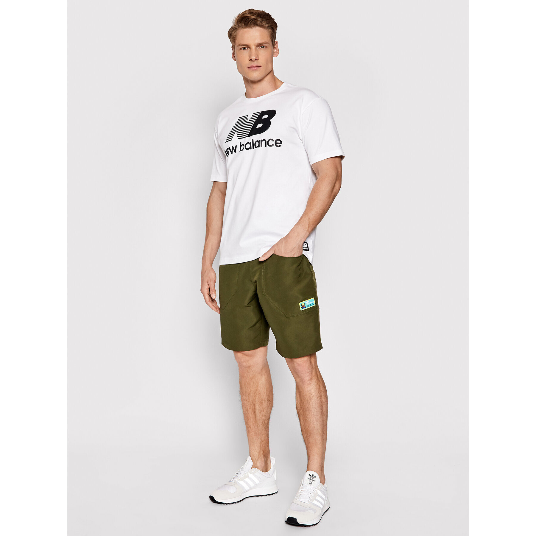 New Balance Спортни шорти MS01518O Зелен Regular Fit - Pepit.bg