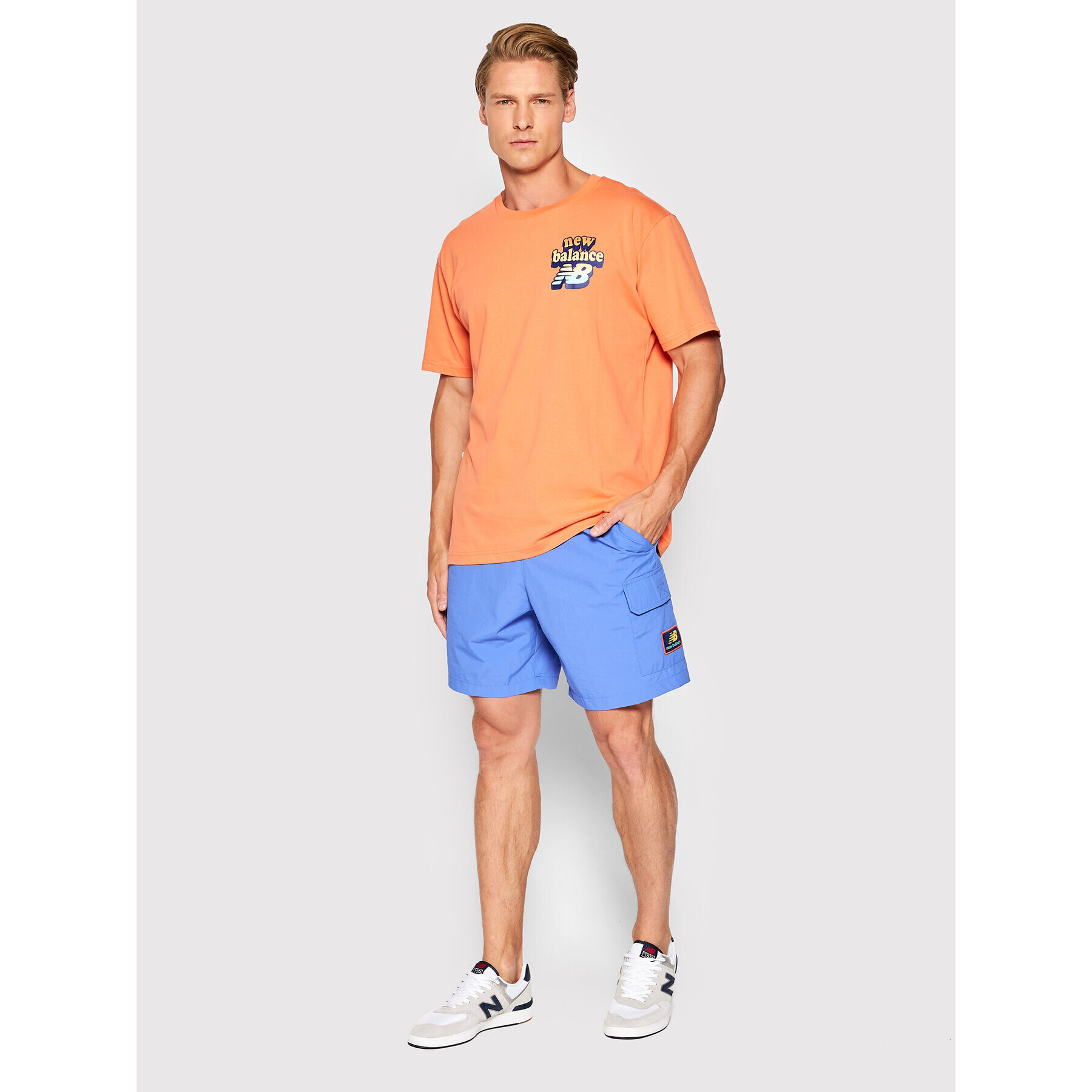 New Balance Спортни шорти MS21551 Син Regular Fit - Pepit.bg