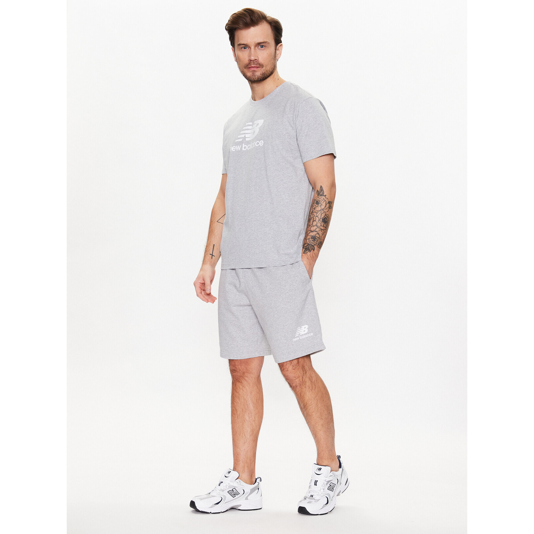 New Balance Спортни шорти MS3154 Сив Regular Fit - Pepit.bg