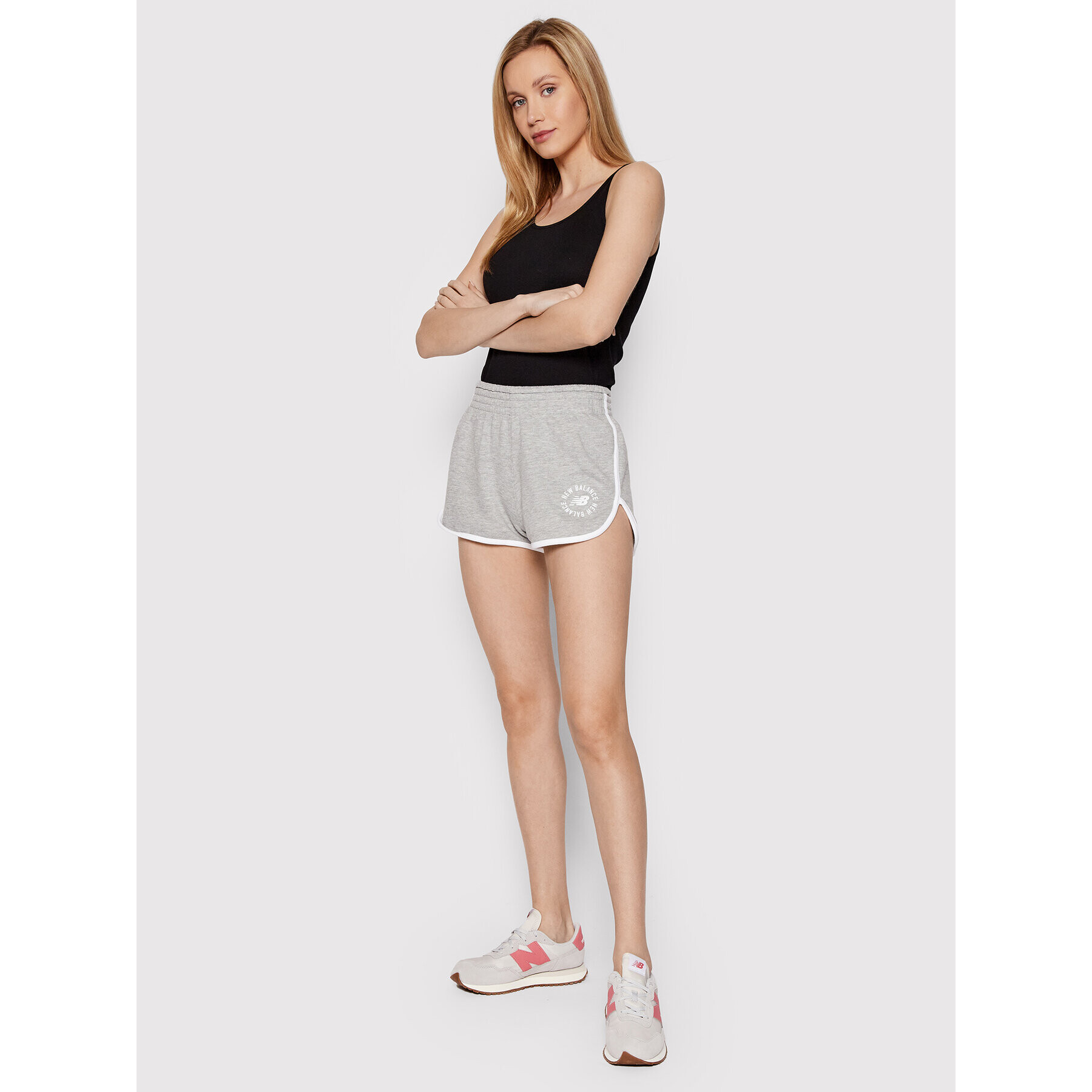 New Balance Спортни шорти WS21800 Сив Regular Fit - Pepit.bg