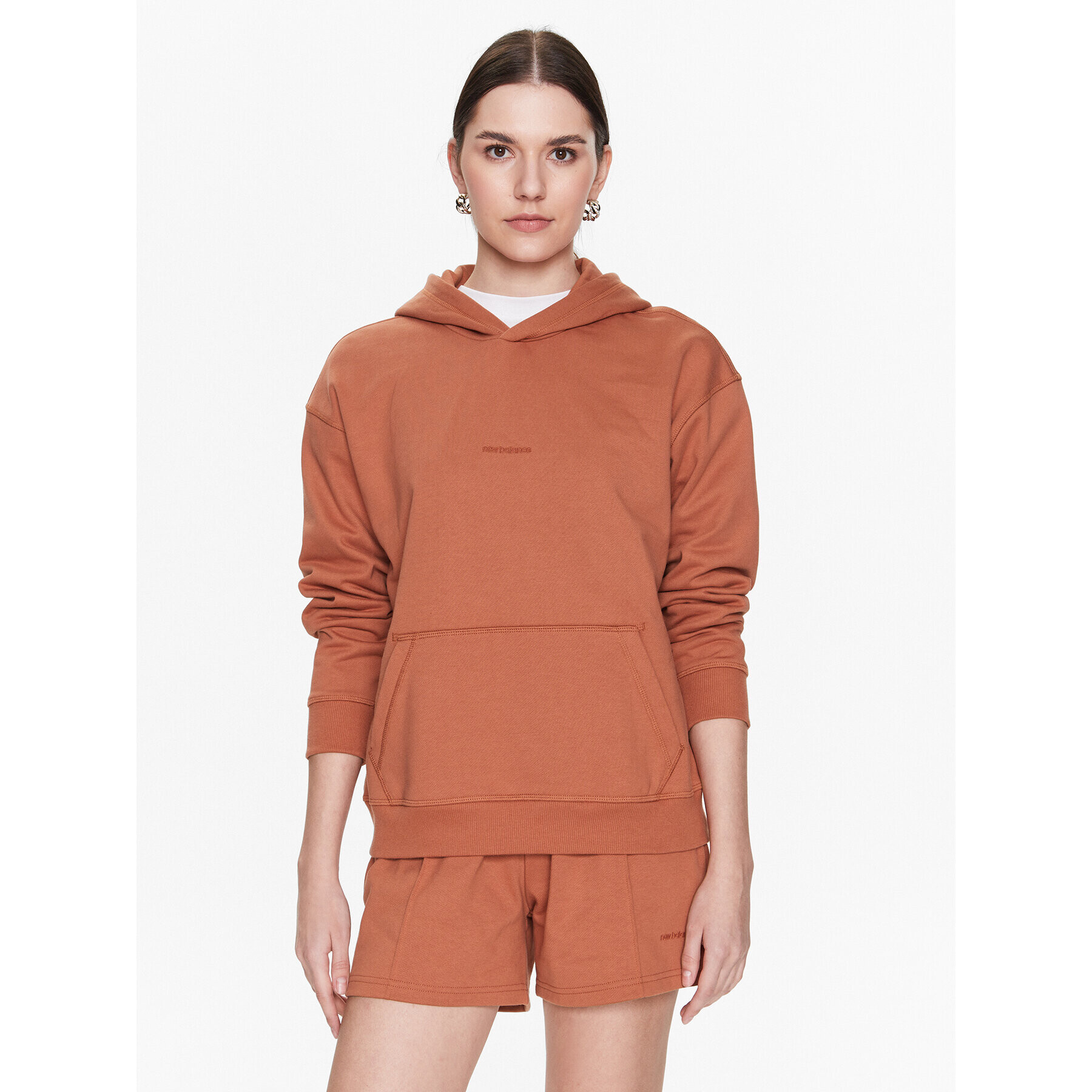 New Balance Суитшърт Athletics Nature WT23554 Кафяв Oversize - Pepit.bg