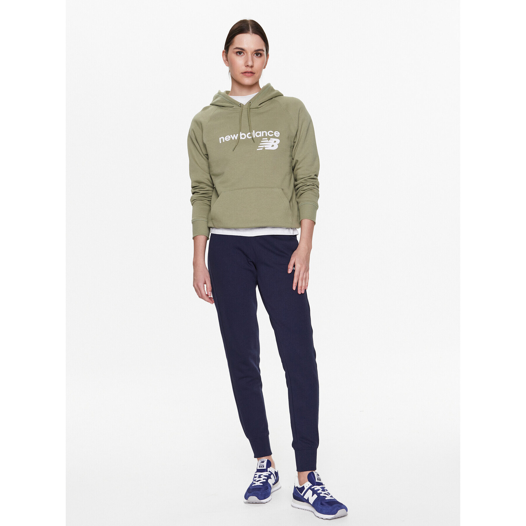 New Balance Суитшърт Classic Core WT03810 Зелен Relaxed Fit - Pepit.bg