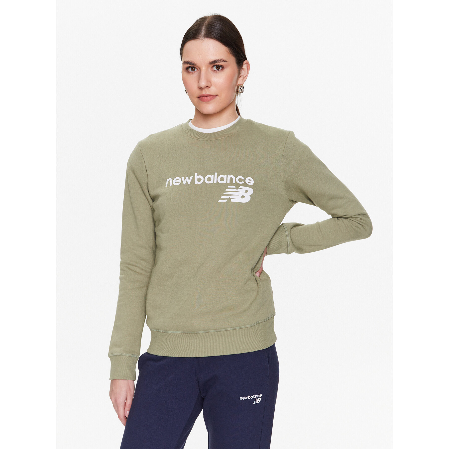 New Balance Суитшърт Classic Core WT03811 Зелен Relaxed Fit - Pepit.bg