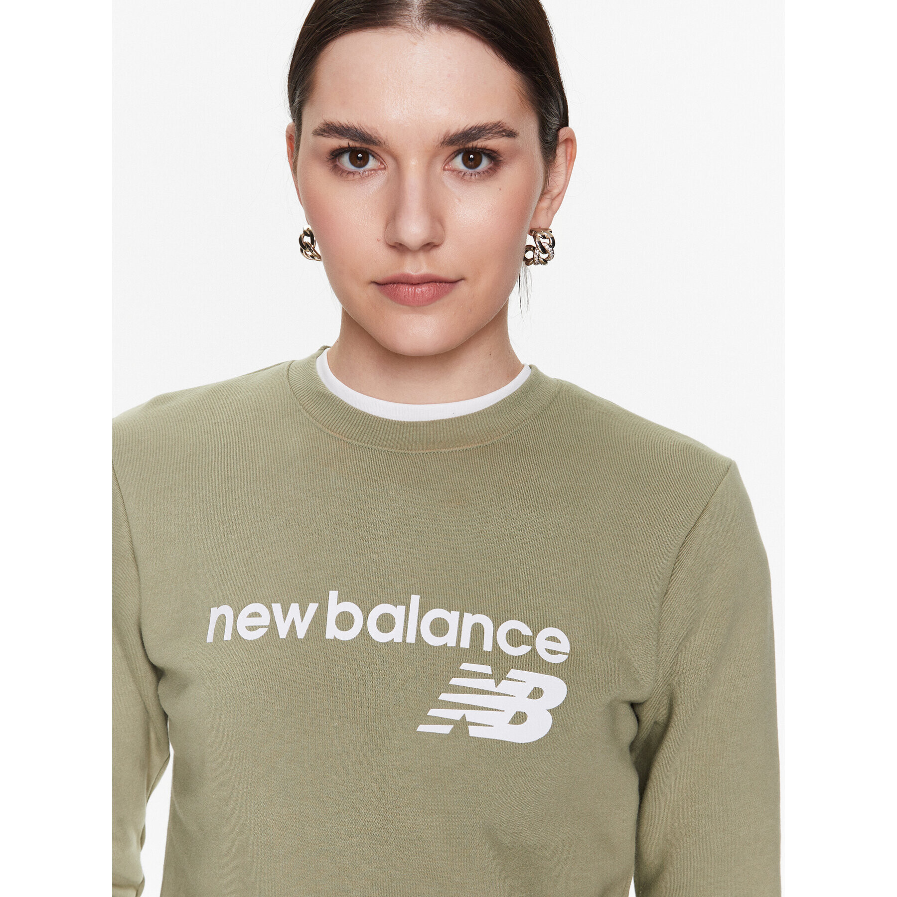 New Balance Суитшърт Classic Core WT03811 Зелен Relaxed Fit - Pepit.bg