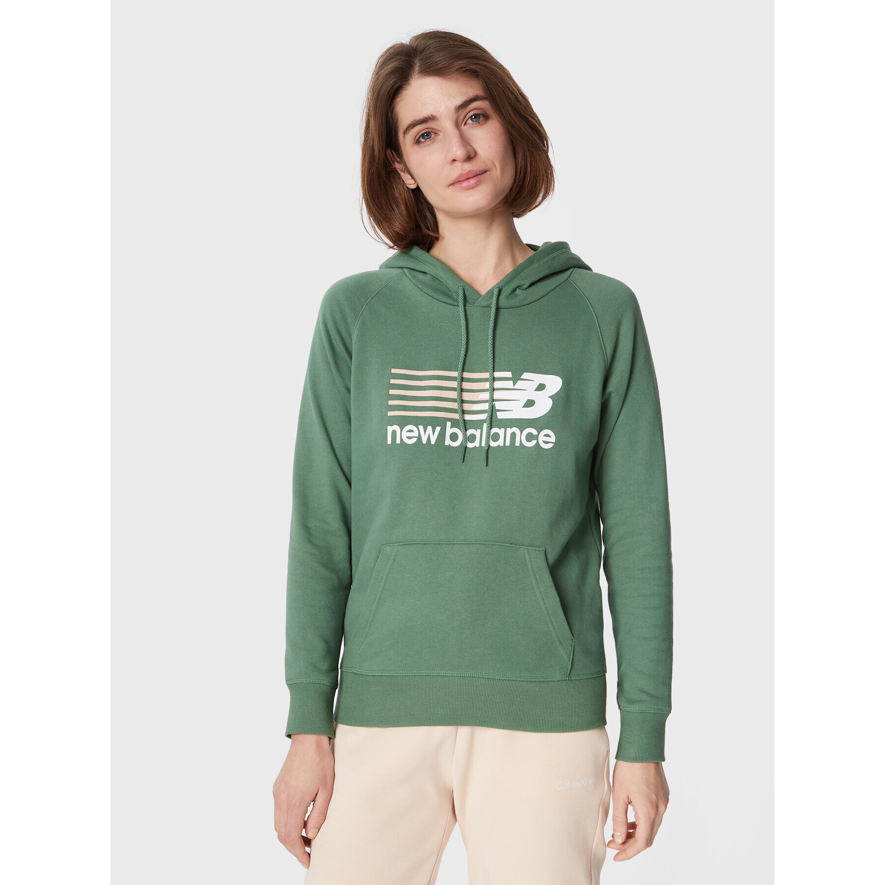 New Balance Суитшърт Classic WT23800 Зелен Relaxed Fit - Pepit.bg
