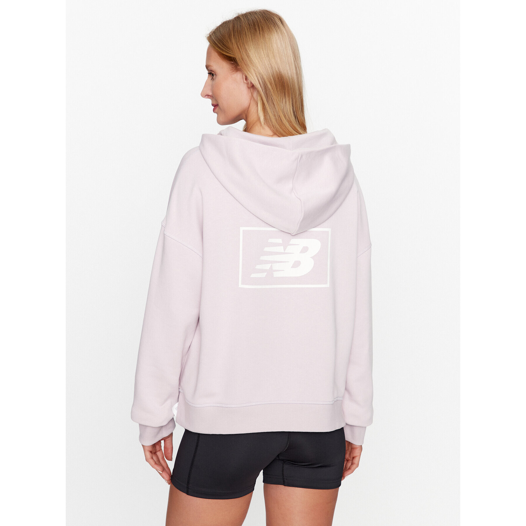 New Balance Суитшърт Essentials French Terry Hoodie WT33512 Виолетов Regular Fit - Pepit.bg