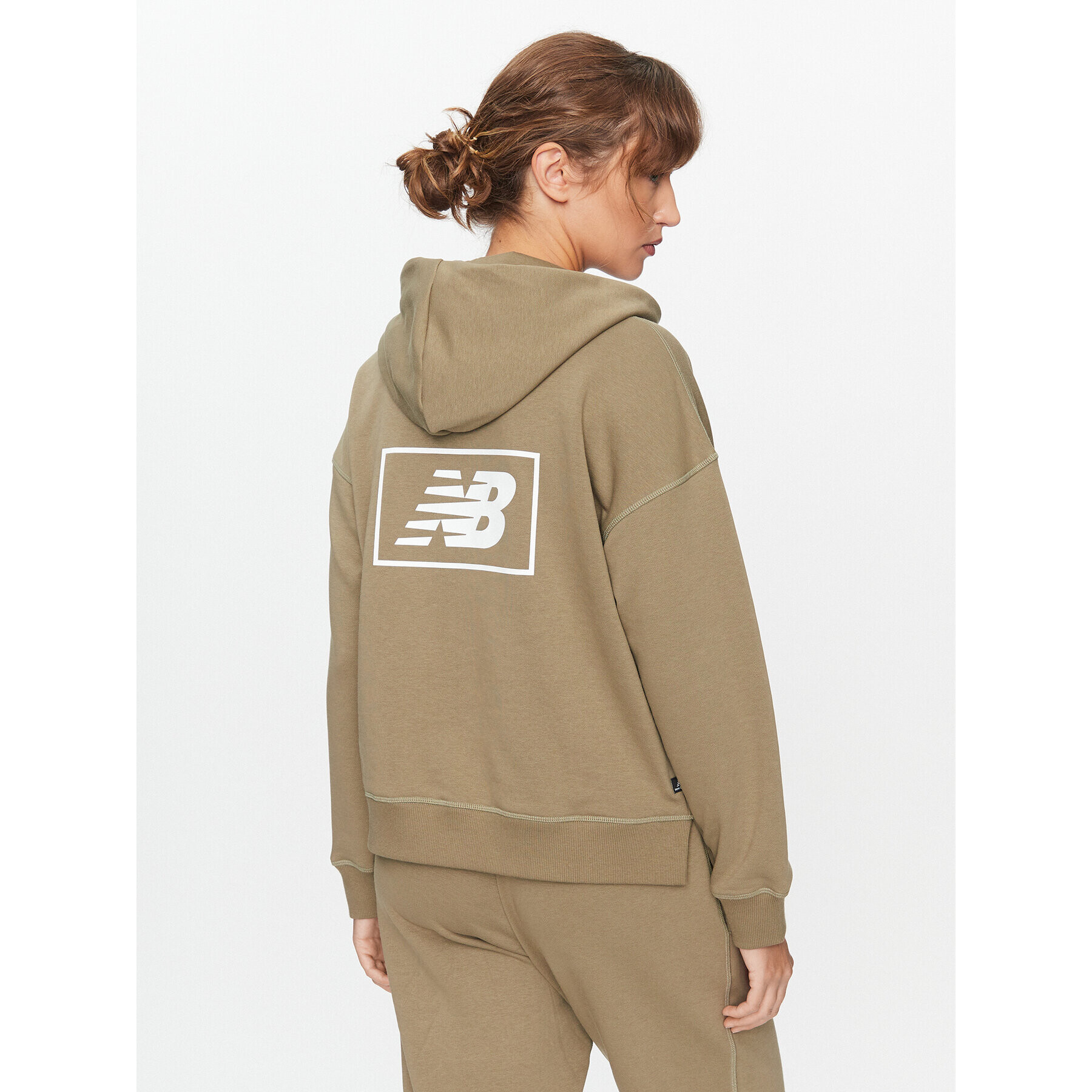 New Balance Суитшърт Essentials French Terry Hoodie WT33512 Зелен Regular Fit - Pepit.bg