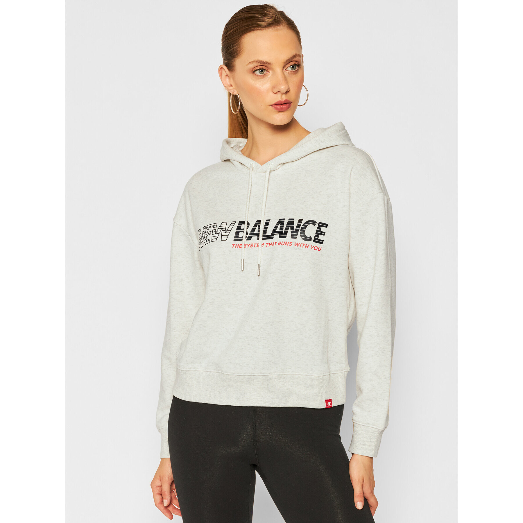 New Balance Суитшърт Essentials Speed WT03508 Сив Relaxed Fit - Pepit.bg