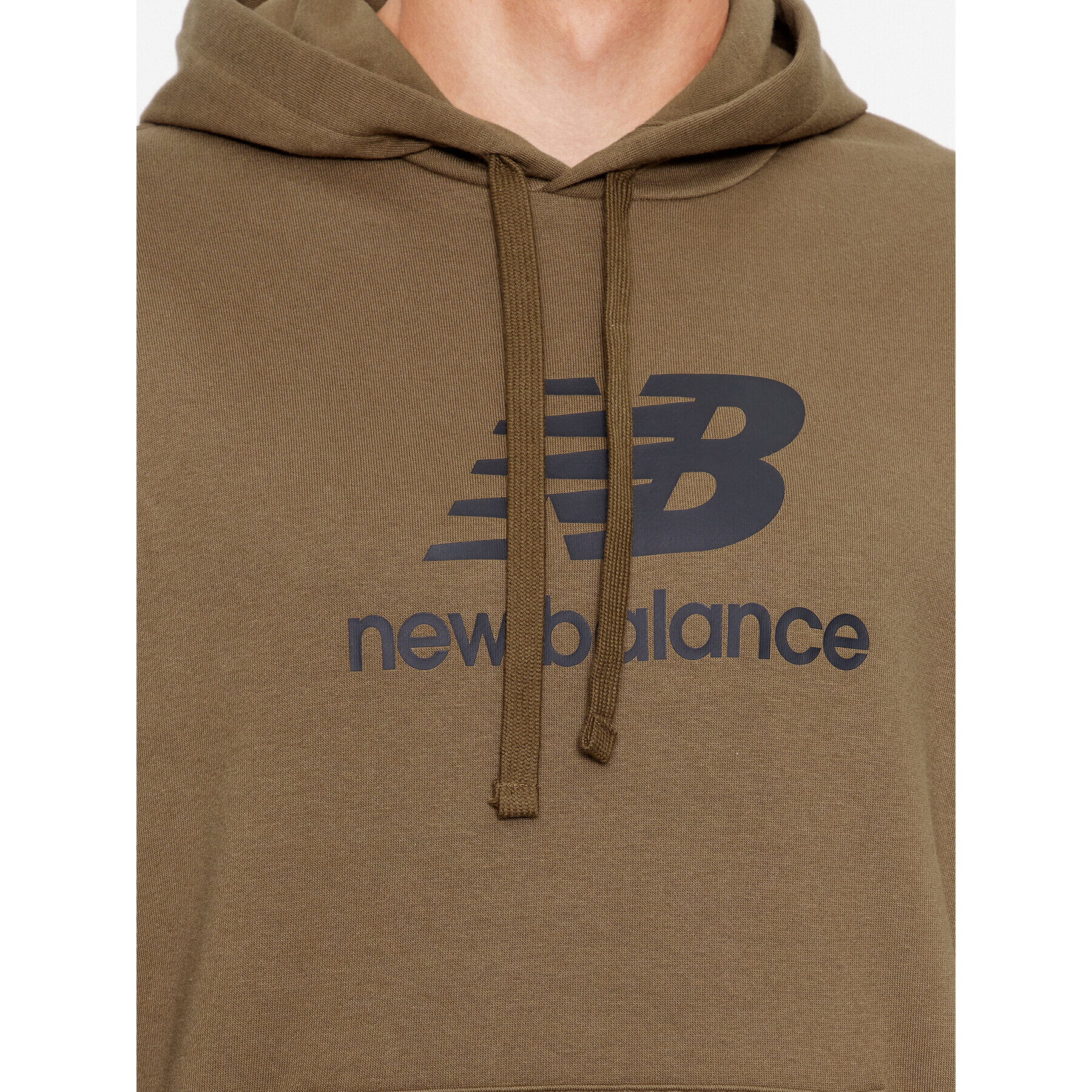 New Balance Суитшърт Essentials Stacked Logo French Terry Hoodie MT31537 Кафяв Regular Fit - Pepit.bg