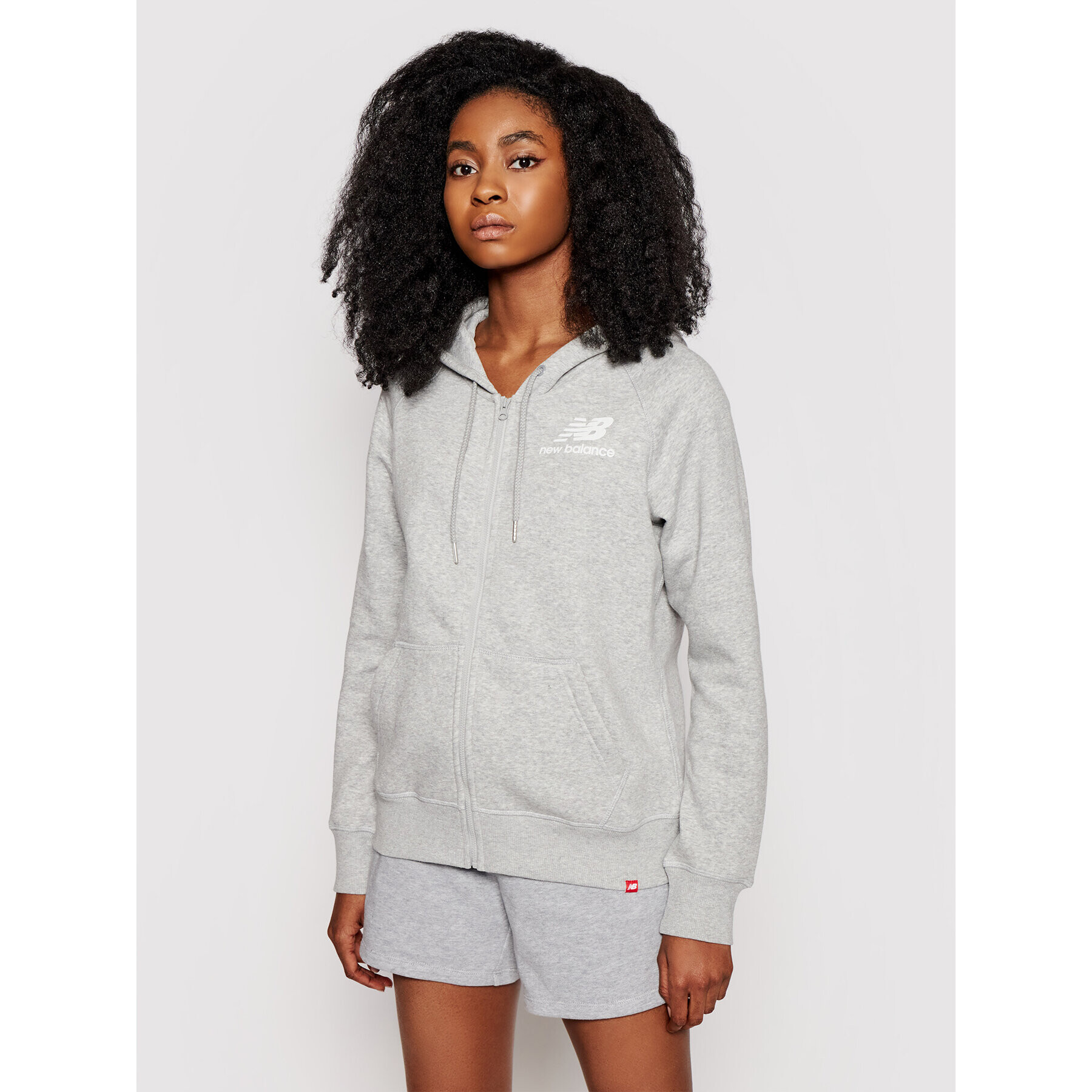 New Balance Суитшърт Essentials WJ03535 Сив Relaxed Fit - Pepit.bg