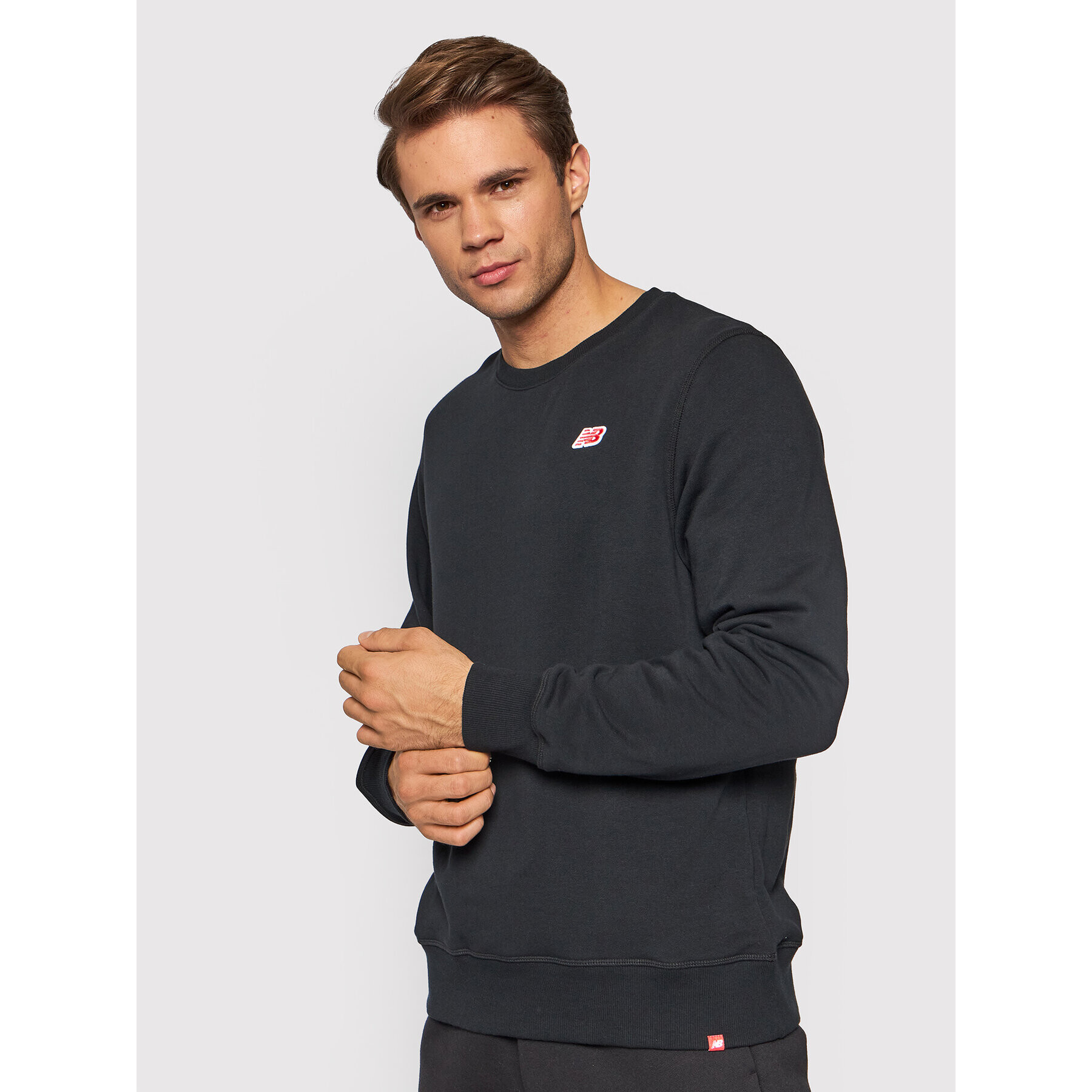 New Balance Суитшърт MT13661 Черен Relaxed Fit - Pepit.bg