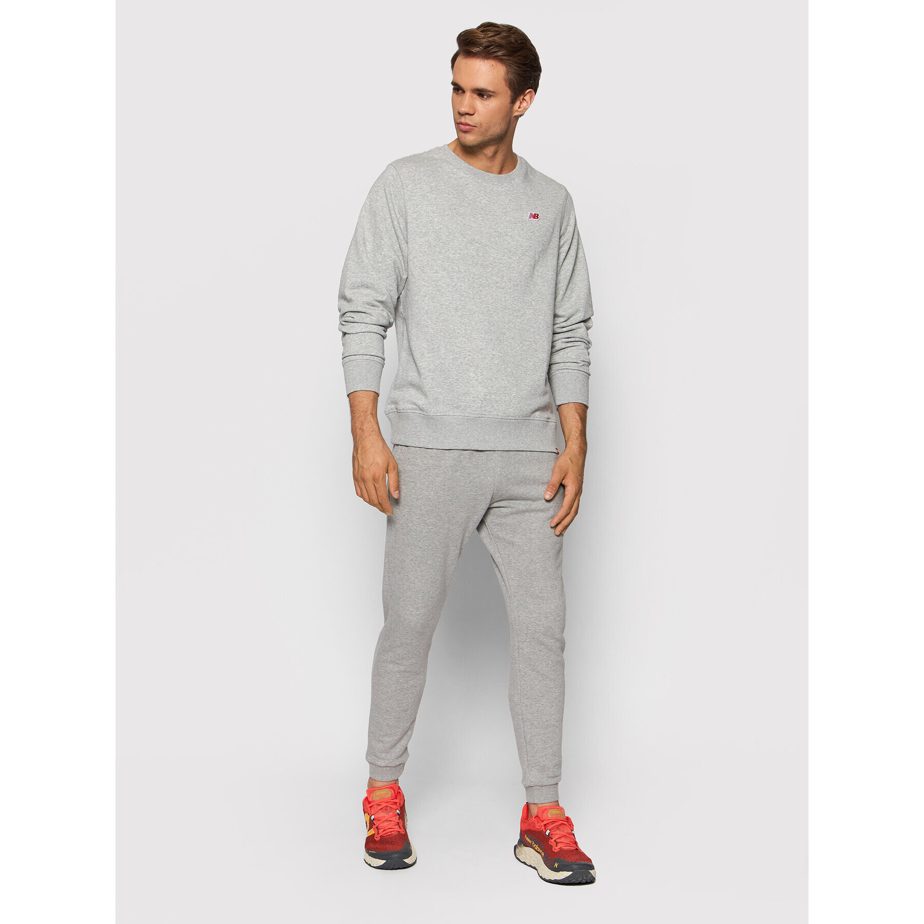 New Balance Суитшърт MT13661 Сив Relaxed Fit - Pepit.bg