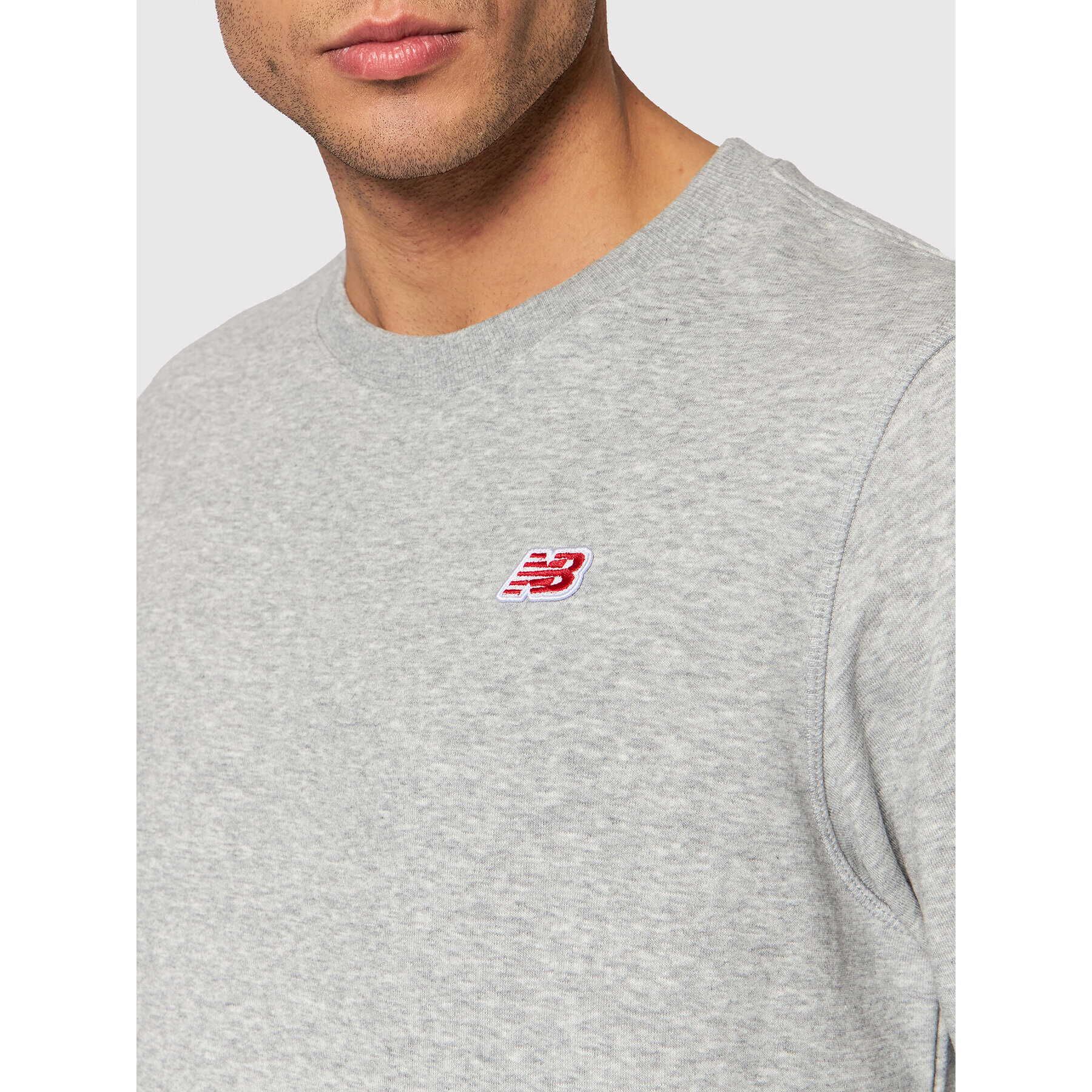 New Balance Суитшърт MT13661 Сив Relaxed Fit - Pepit.bg