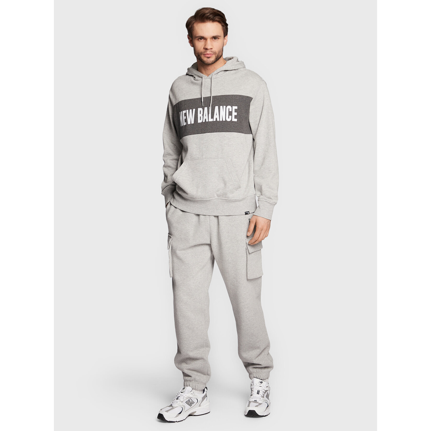 New Balance Суитшърт MT23900 Сив Relaxed Fit - Pepit.bg