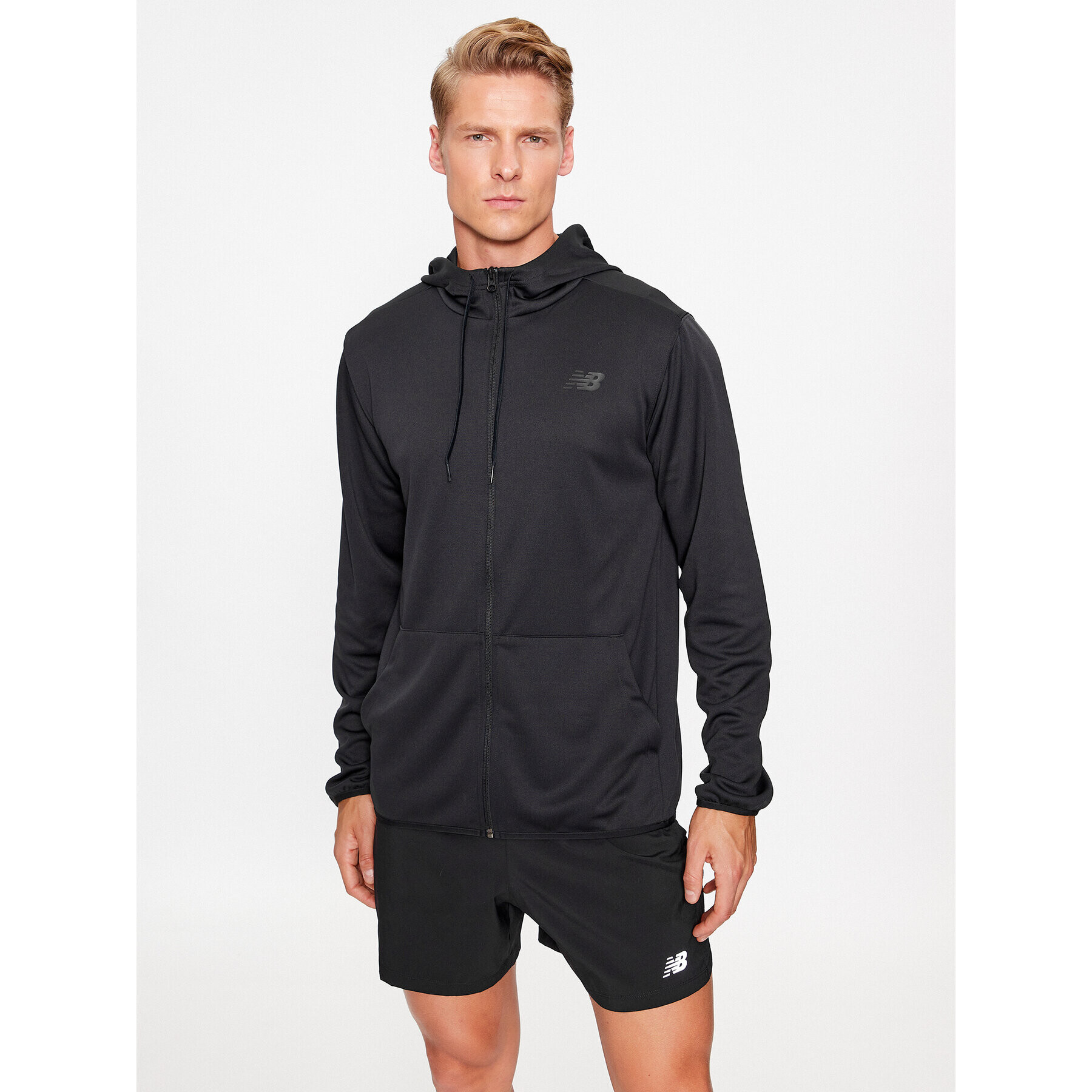 New Balance Суитшърт Tenacity Knit Training Hoodie MJ33122 Черен Regular Fit - Pepit.bg